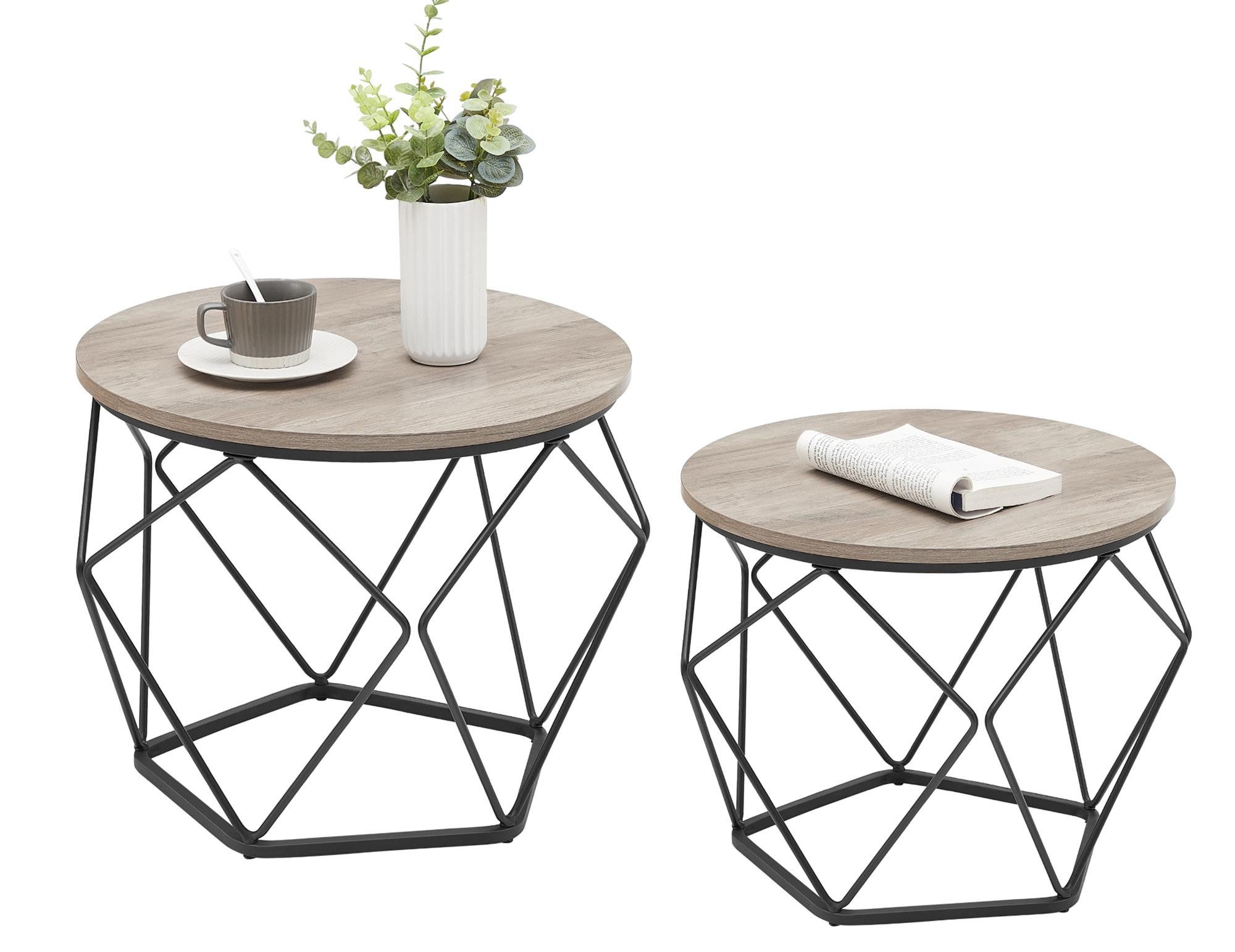 VASAGLE Couchtisch (2er Set), Beistelltisch, abnehmbare günstig online kaufen