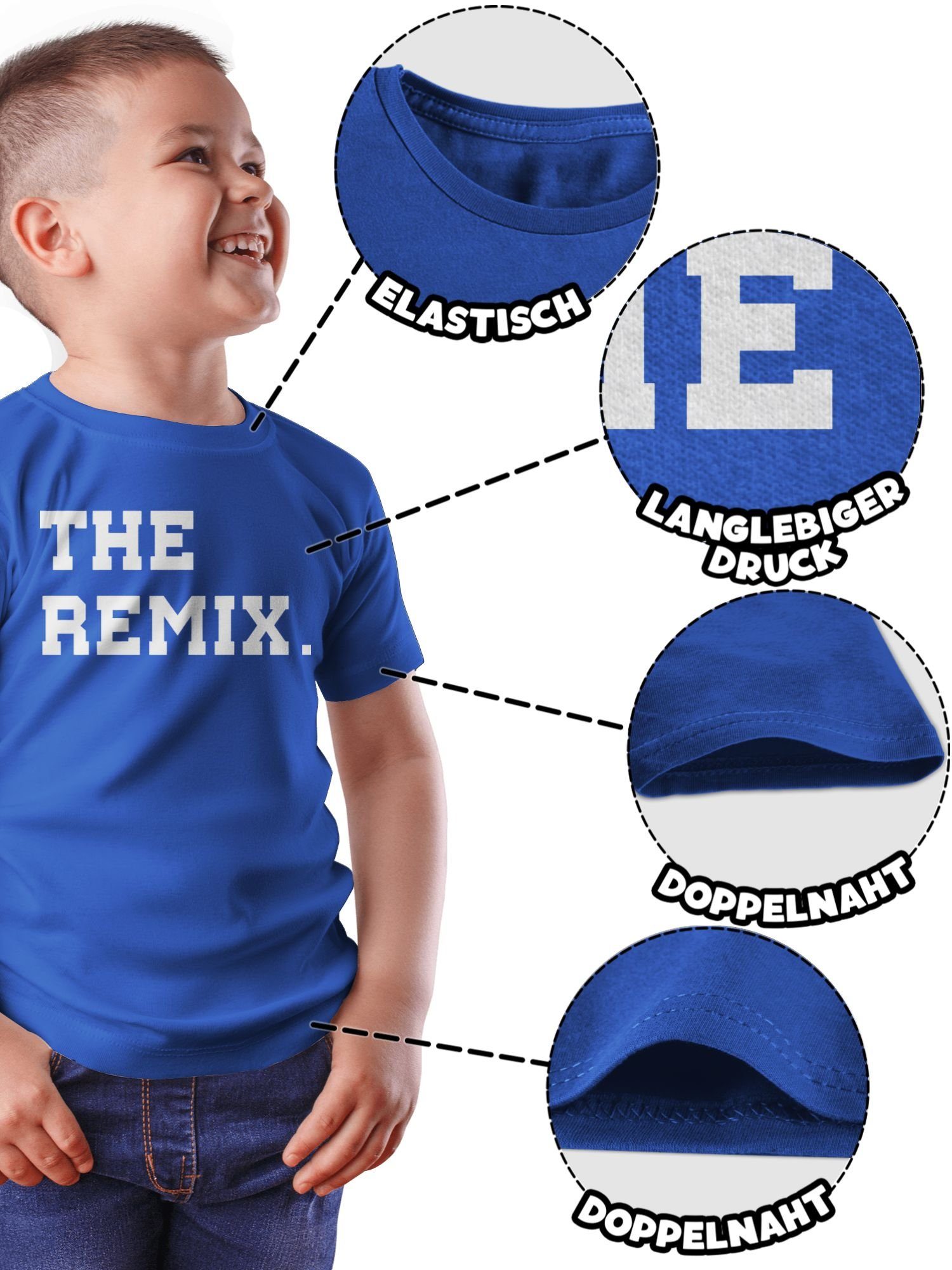 Shirtracer T-Shirt Familie Remix Kind Partner-Look Royalblau Kind Original The 3 The