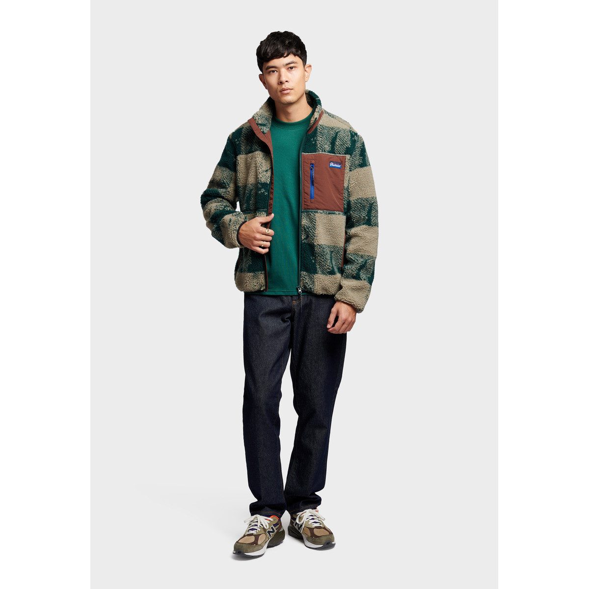 PENFIELD Fleecejacke Textured Check Mattawa Herren Strickjacke, Übergangsjacke, Sweatjacke, Outdoorjacke, Wanderjacke