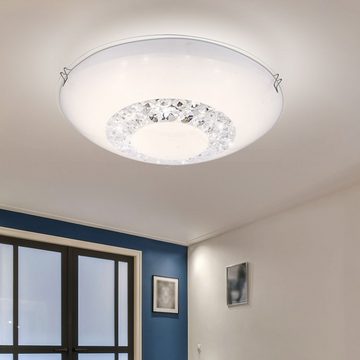 etc-shop LED Deckenleuchte, Leuchtmittel inklusive, Neutralweiß, LED Deckenleuchte Kristall Wohnzimmer Deckenleuchte Glas Kristall