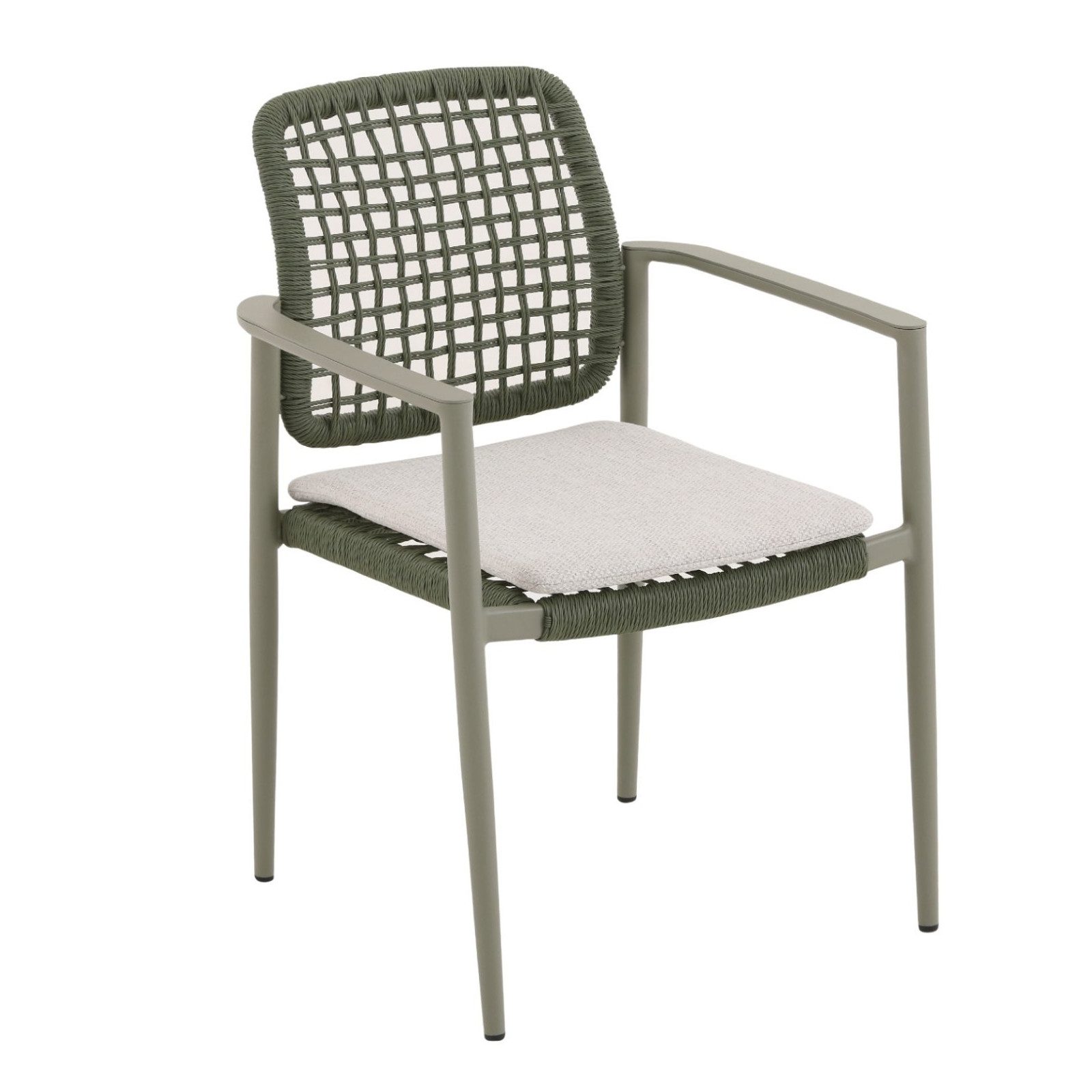 CASA DOMA Gartenstuhl Lavello, stapelbar, inkl. Sitzkissen, Aluminiumgestell, Quadro-Flechung