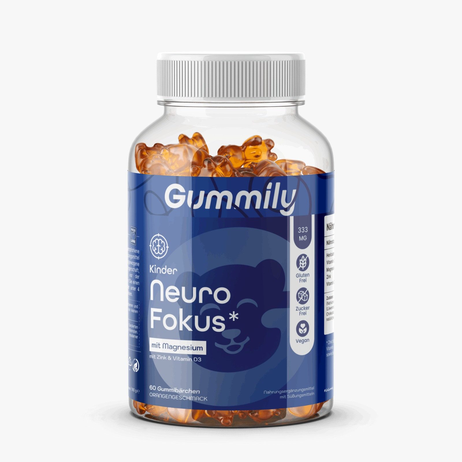 Gummily® Neuro Fokus Hericium Gummibärchen - Hericium Erinaceus Extrakt Gummibärchen, 180 g