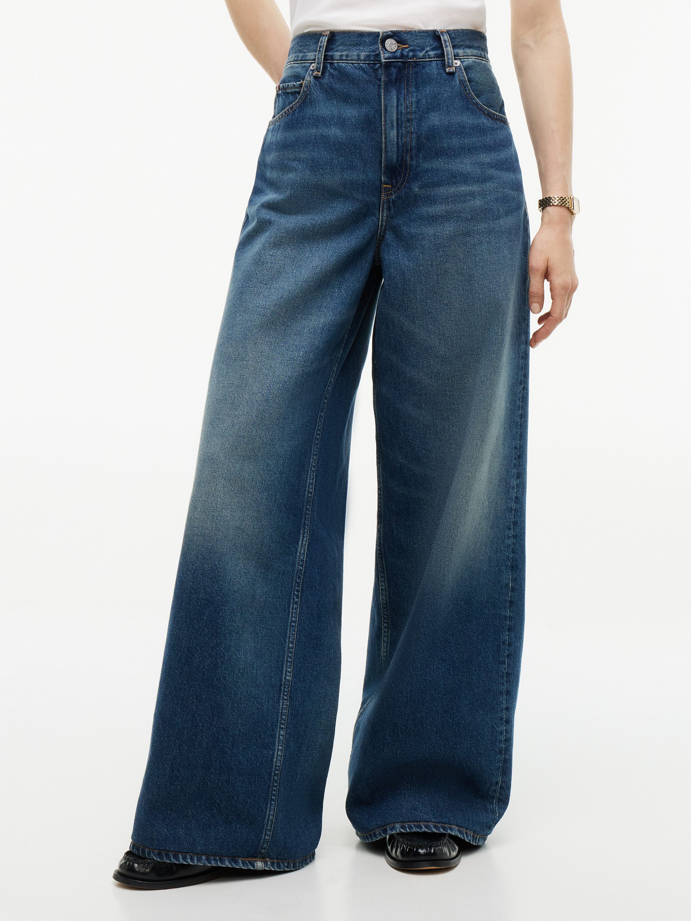 Tommy Hilfiger Weite Jeans DNM NEW DOREEN 70'S WIDE LEG HW Baumwolle, lässig geschnitten, wide fit, high waist