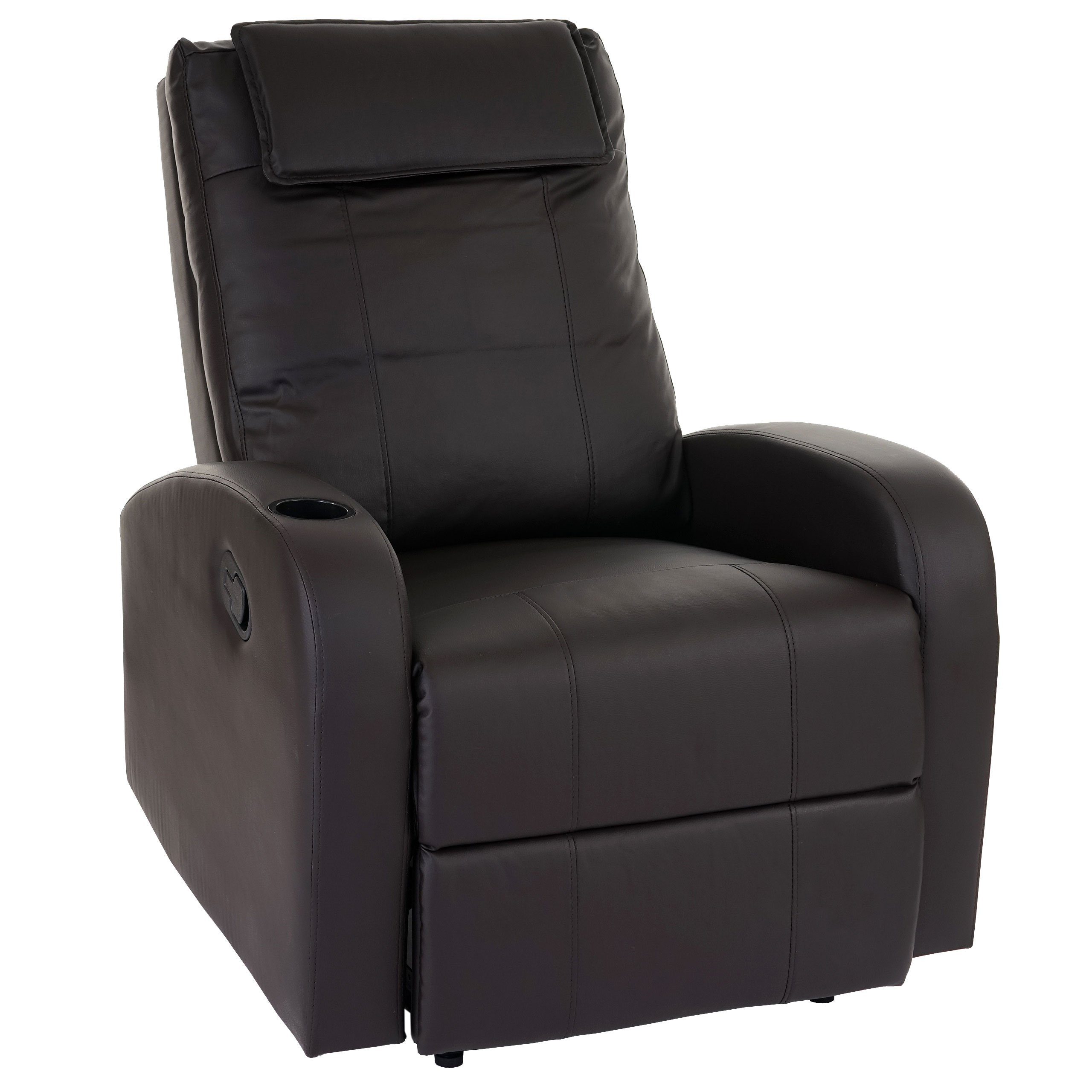 MCW Relaxsessel Br?ssel, braun Dicke Sitz- Polsterung Becherhalter, Liegeposition oder möglich, Inkl