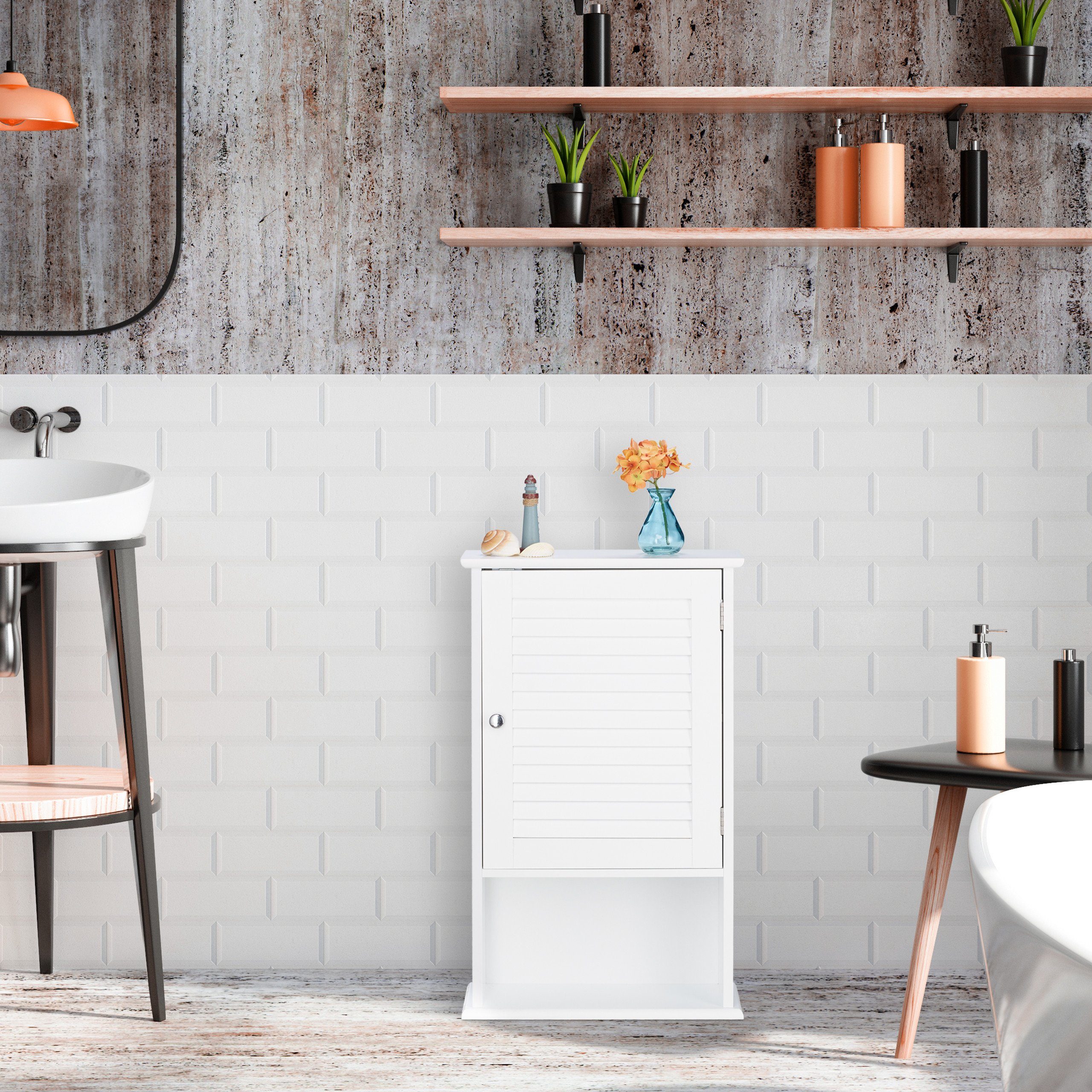 relaxdays Midischrank Badschrank mit geringer Tiefe günstig online kaufen