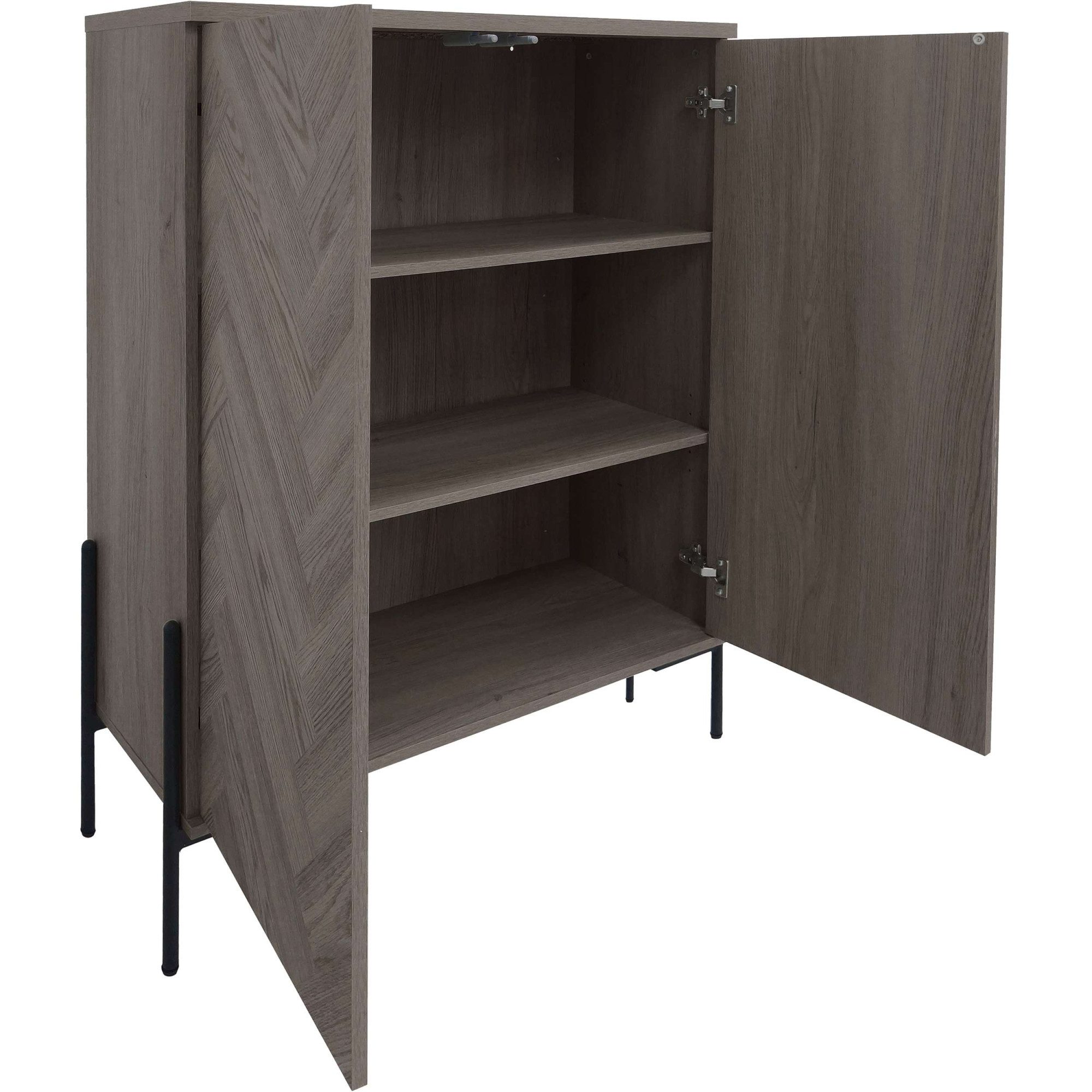 OTTO home Highboard Eadwine, Kommode, Midischrank, Push-to-open, Türen mit Fischgräten Muster. Reduzierter Preis € 279,99. Unverbindliche Preisempfehlung € 569,99