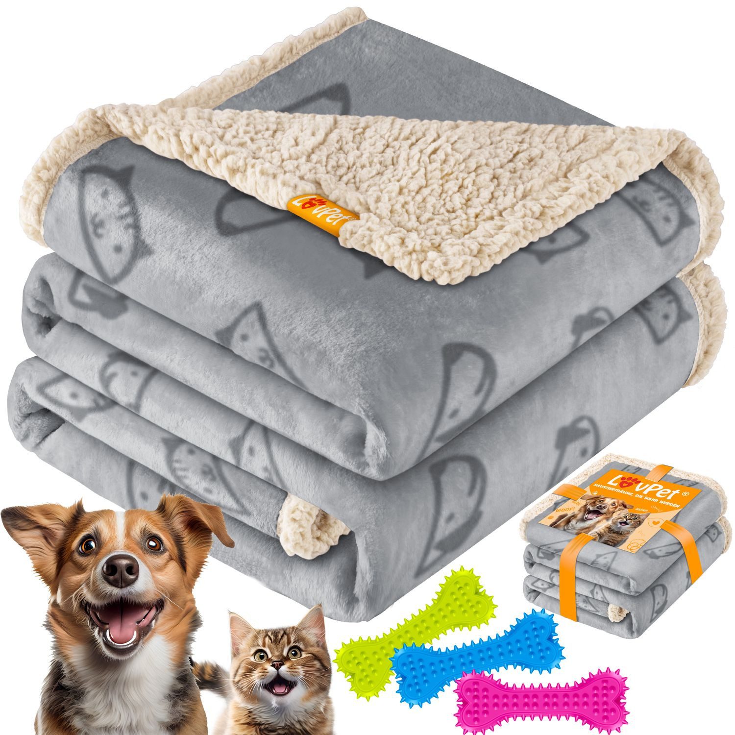 Lovpet Tierdecke, wasserdichte Hundedecke, Sherpa Fleece Haustier Decke