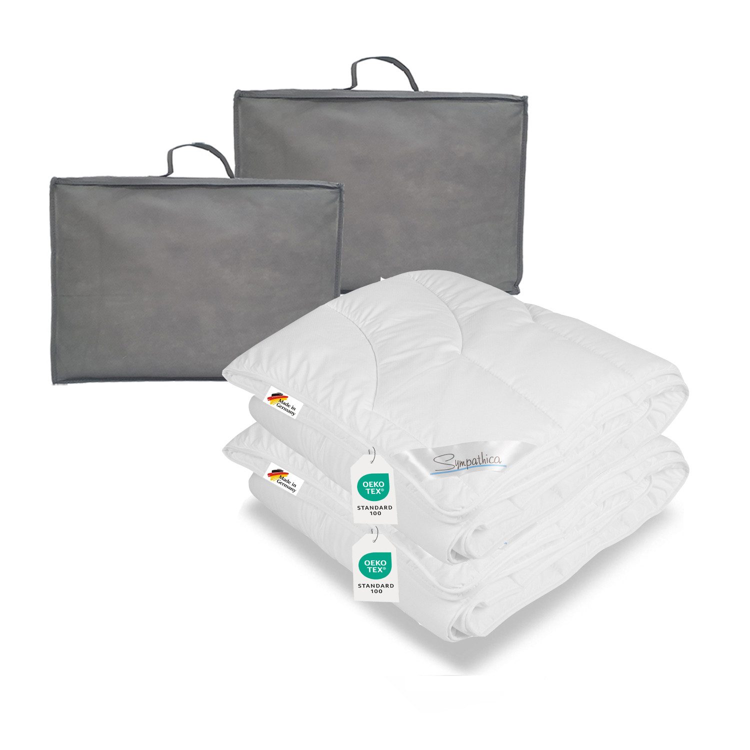 Sympathica Microfaserbettdecke 2x warme Allergiker Winter Bettdecke Duo Ste günstig online kaufen