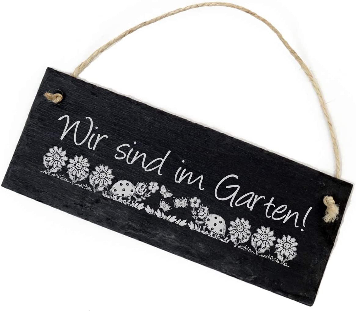 Dekolando Hängedekoration Wir sind im Garten ! Schild aus Schiefer