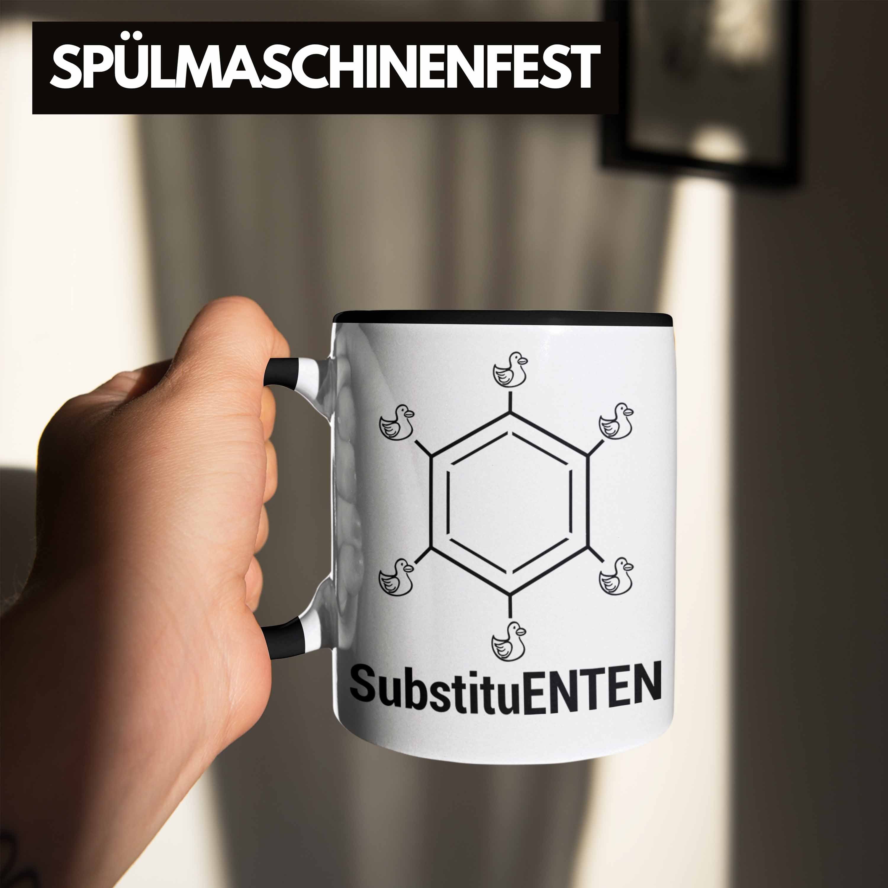 SubstituENTEN Chemie Chemiker Witz Schwarz Chemie Trendation Ente Tasse Organische Kaffee Tasse