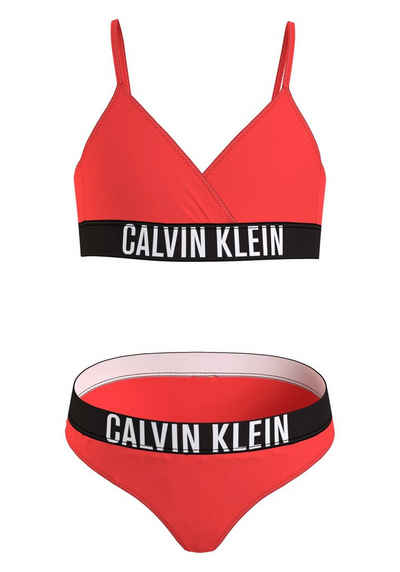 Calvin Klein Swimwear Triangel-Bikini CROSSOVER TRIANGLE BIKINI SET in unifarbener Optik
