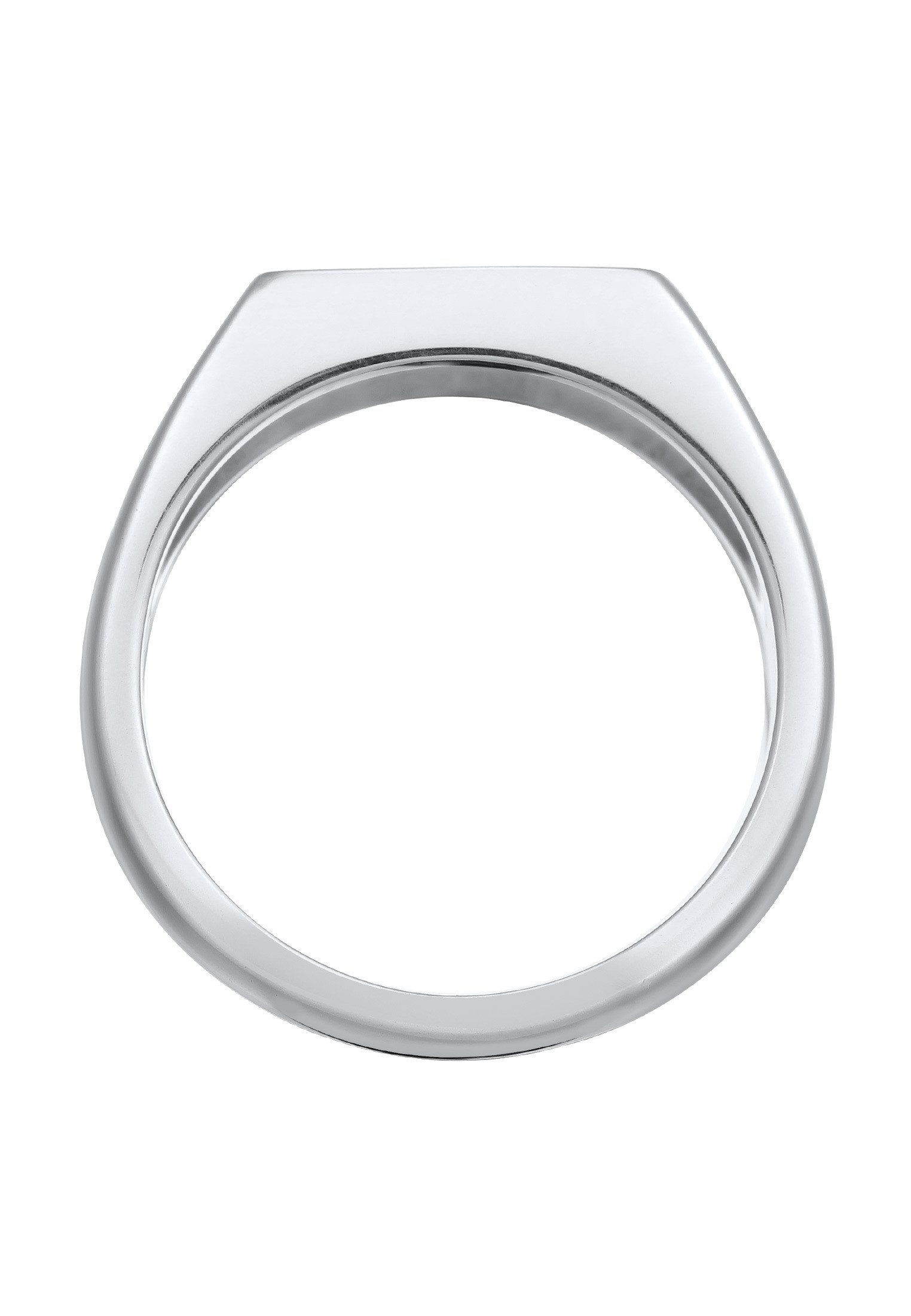 Kuzzoi Siegelring Herren Siegelring Emaille Schwarz 925 Sterling Silber