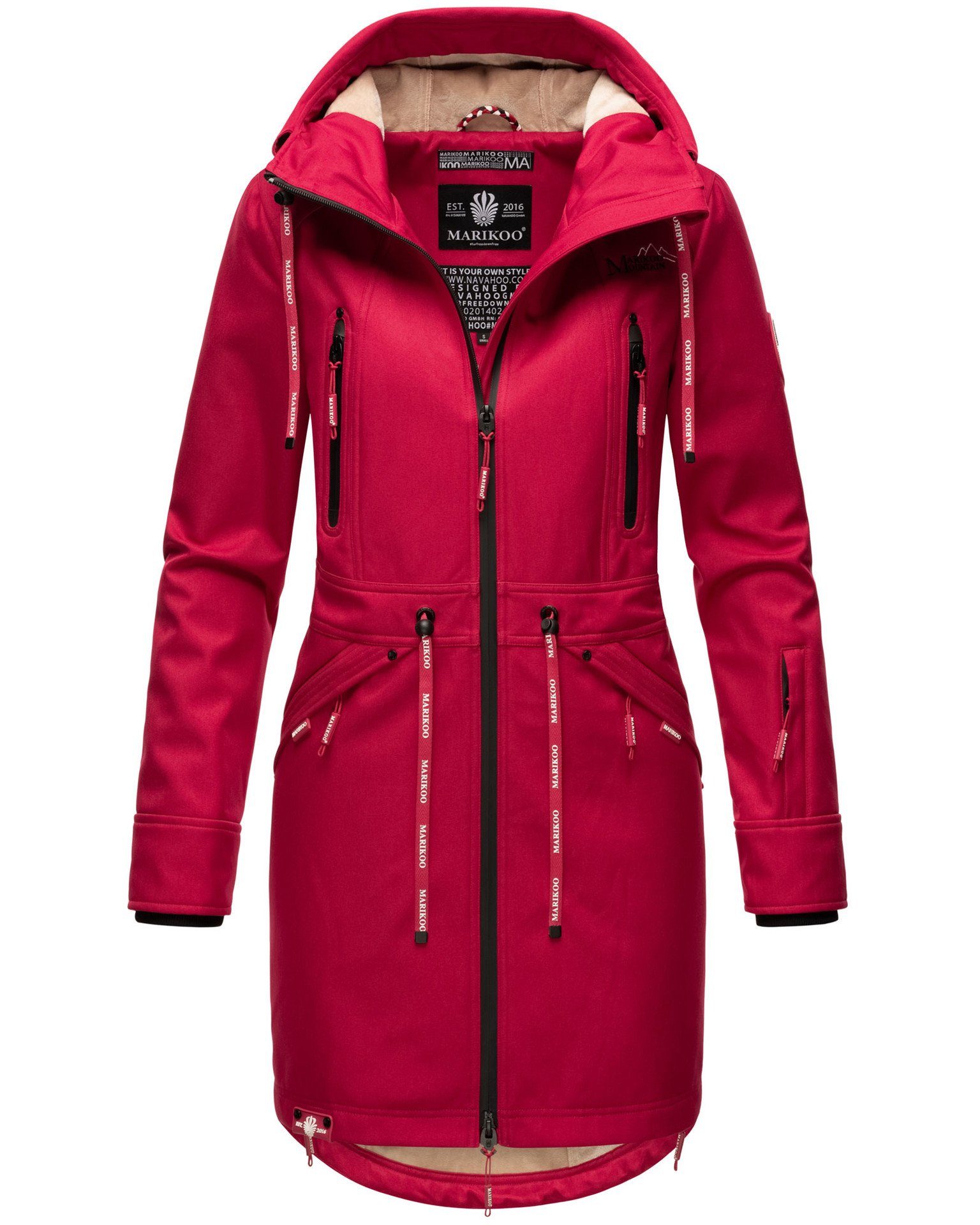 Fuchsia Racquelle warmen Marikoo mit Teddyfleece Softshelljacke