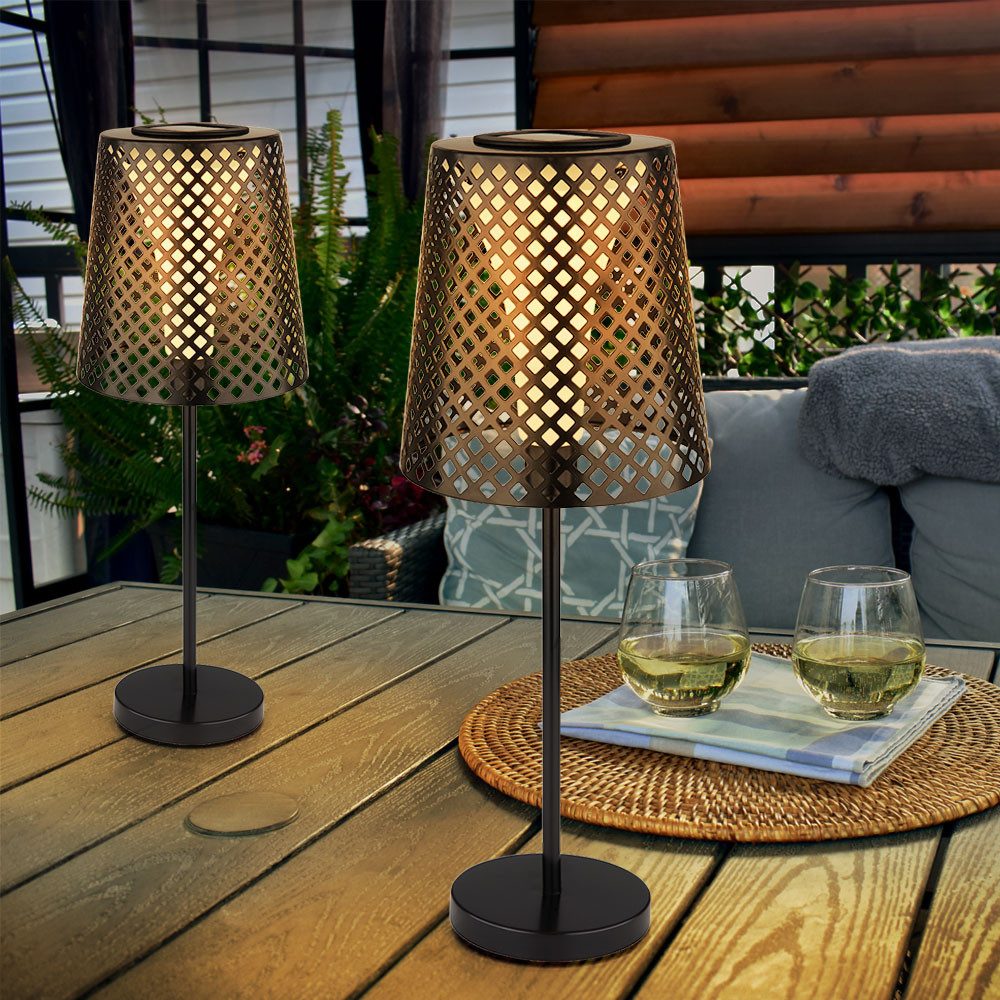 Globo LED Außen-Stehlampe, Leuchtmittel inklusive, Warmweiß, LED Solar  Tischleuchte Garten Solartischlampe für Außen Balkon Solar