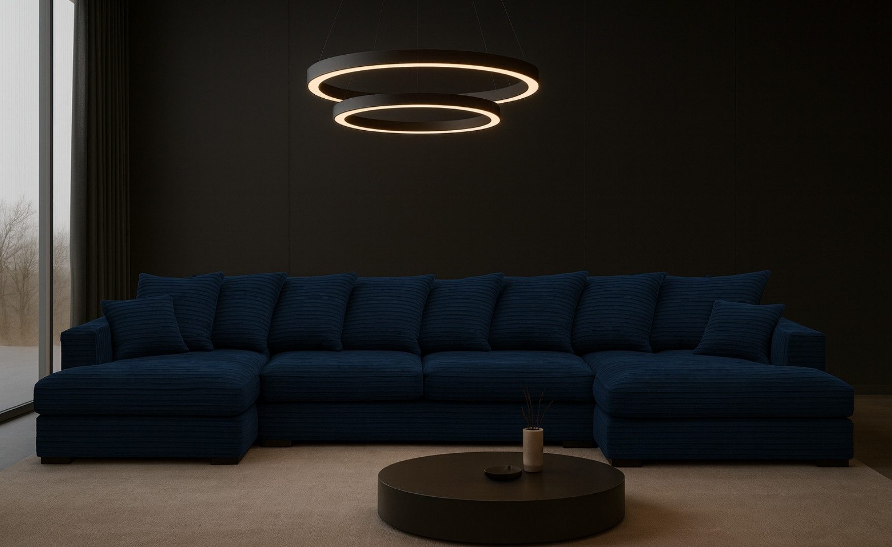 Kaiser Möbel Ecksofa Ecksofa, Sofa U-form, Couch U-form Gabon stoff Zoom, mit Relaxfunktion