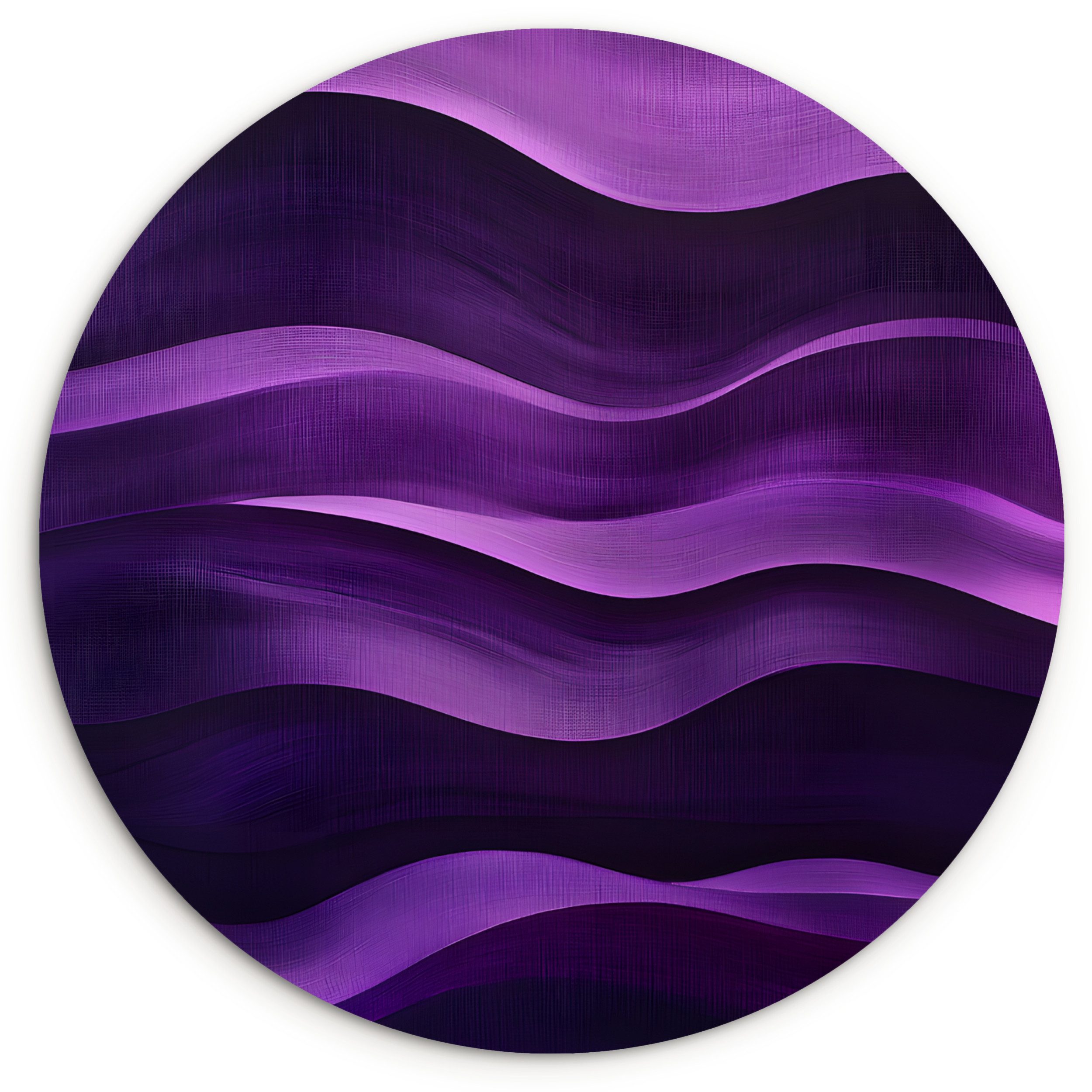 MuchoWow Gemälde Wellen - Abstrakt - Lila, Fotodruck (1 St), Kreis Wanddekoration, Rundes Wandbild, 30x30 cm