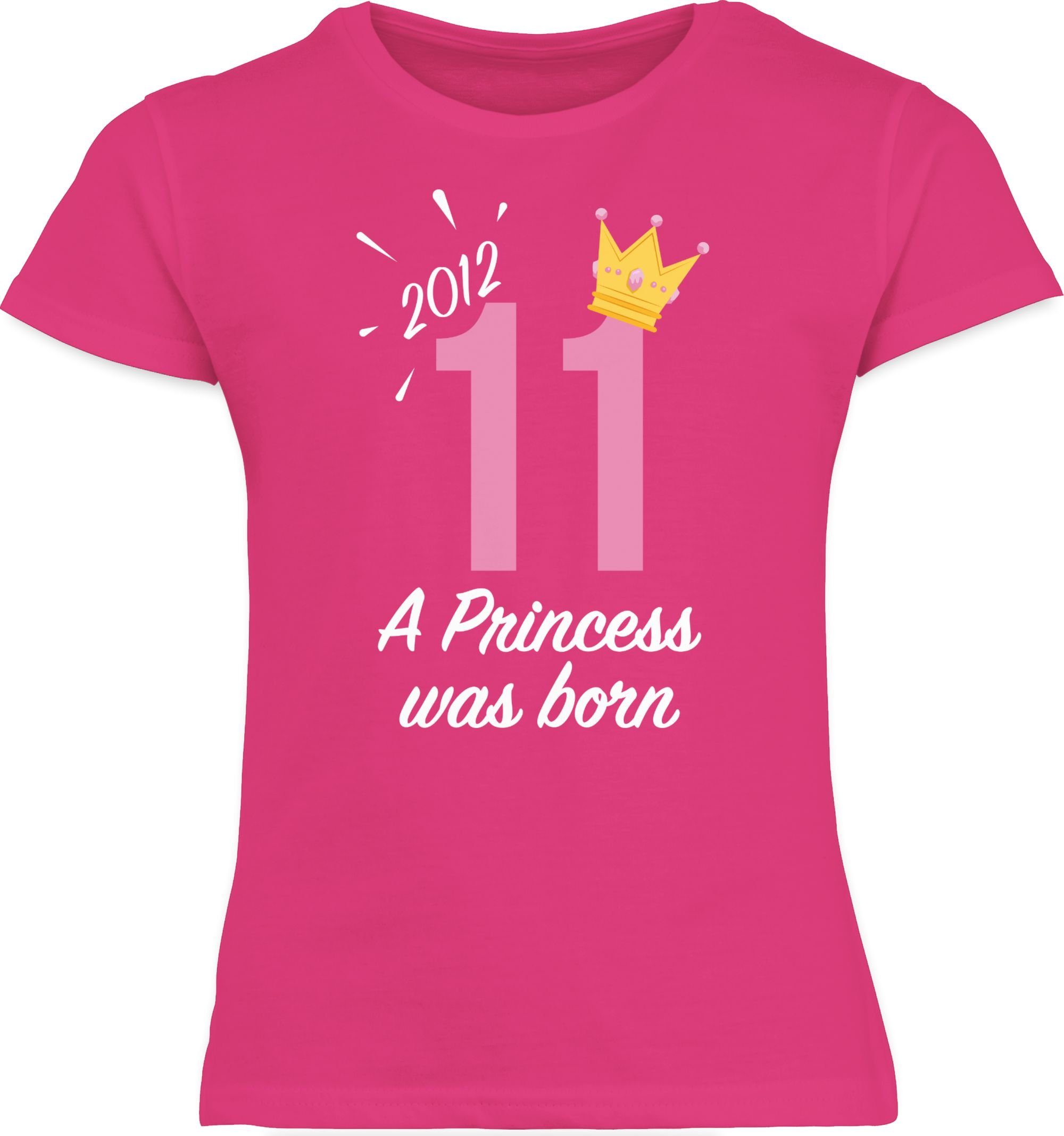 Shirtracer T-Shirt Mädchen Geburtstag Princess 11. 2012 Fuchsia 2 Elfter