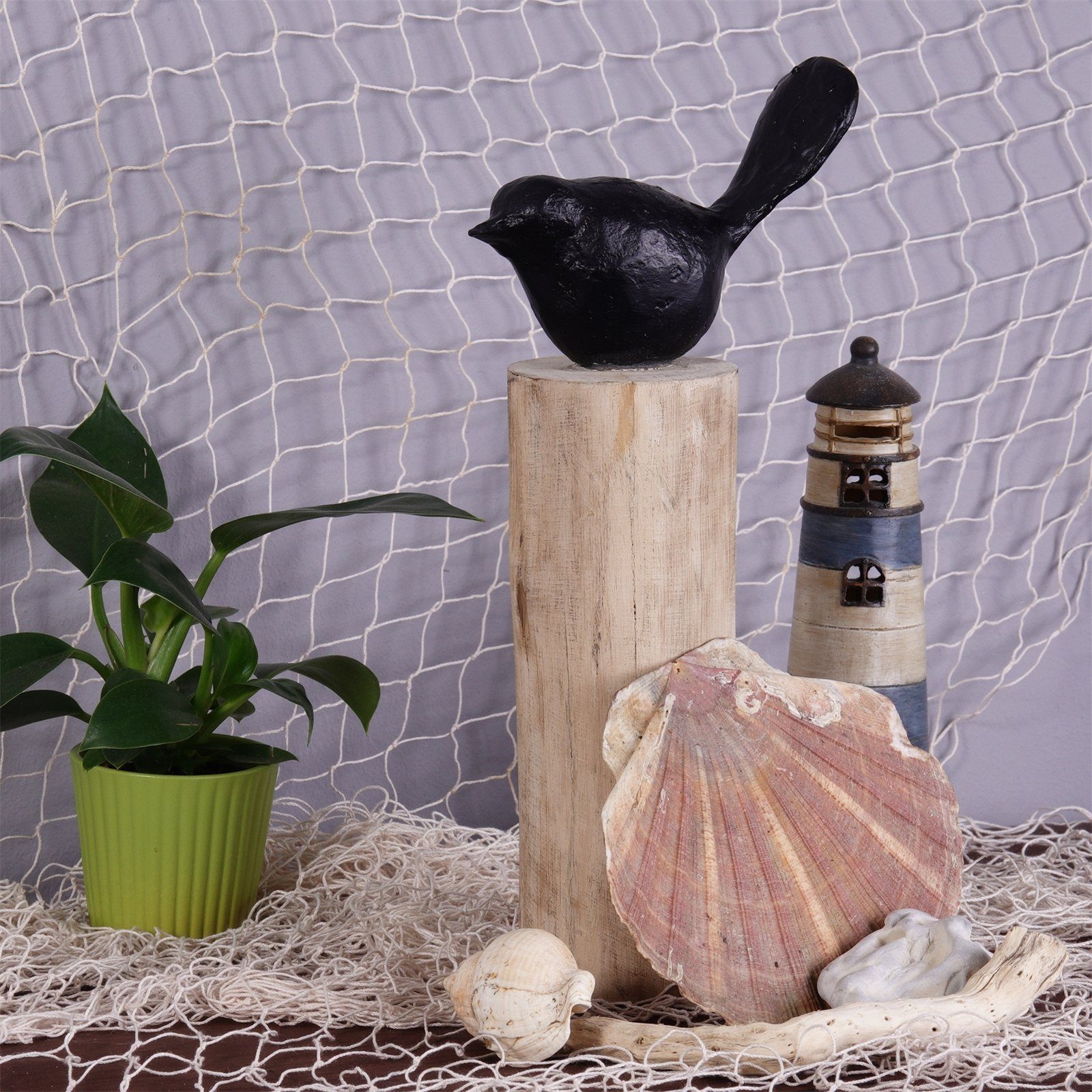 CREEDWOOD Skulptur VOGEL SKULPTR "BIRDY II", 27cm, Mangoholz, Vogel Figur Baumstamm
