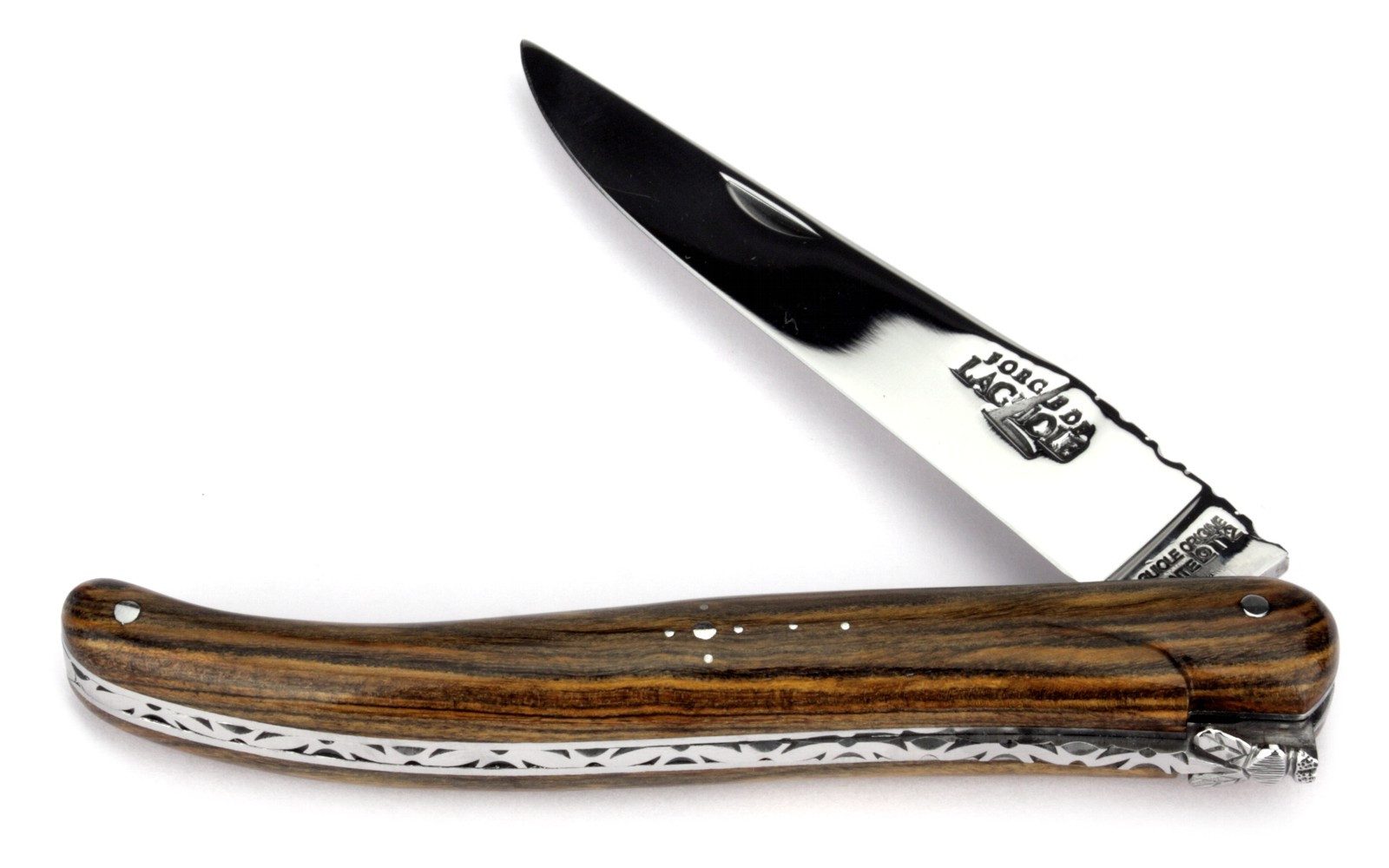 Forge de Laguiole Taschenmesser 1012 F IN PI BRI, "Collection" - Griff 12cm Pistazie - Feder verziert - Stahl glänzend