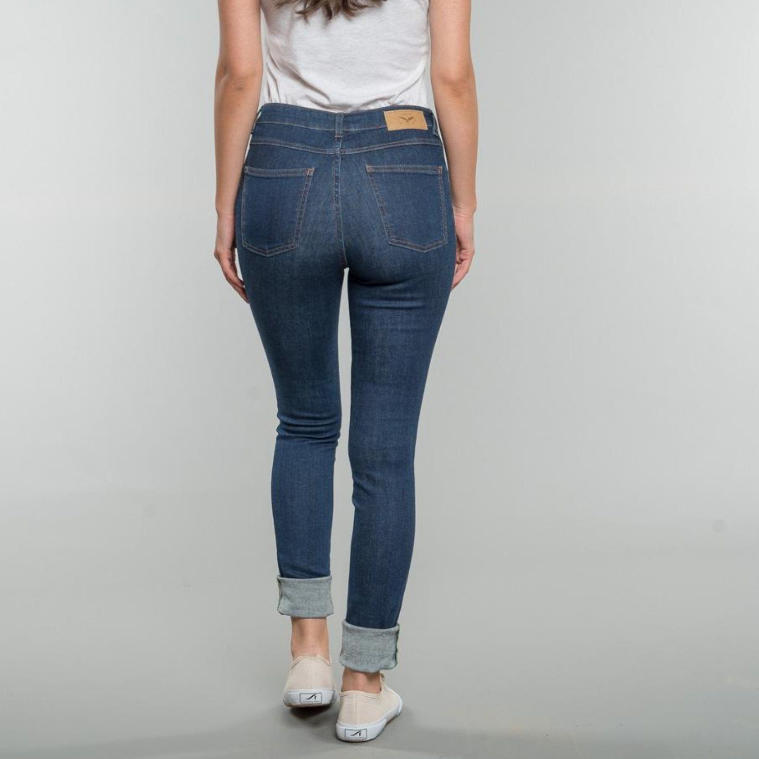 Feuervogl High-waist-Jeans fv-Han:na, Waist High Blue Classic Denim, Damenjeans 5-Pocket-Style, Hyperflex Skinny, High Waist