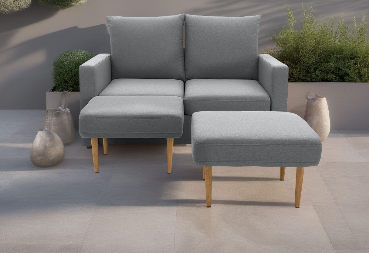 DOMO collection 2-Sitzer Slunce, Outdoor-Raumwunder, 2-Sitzer inkl. 2 Hocker, Outdoor geeignet