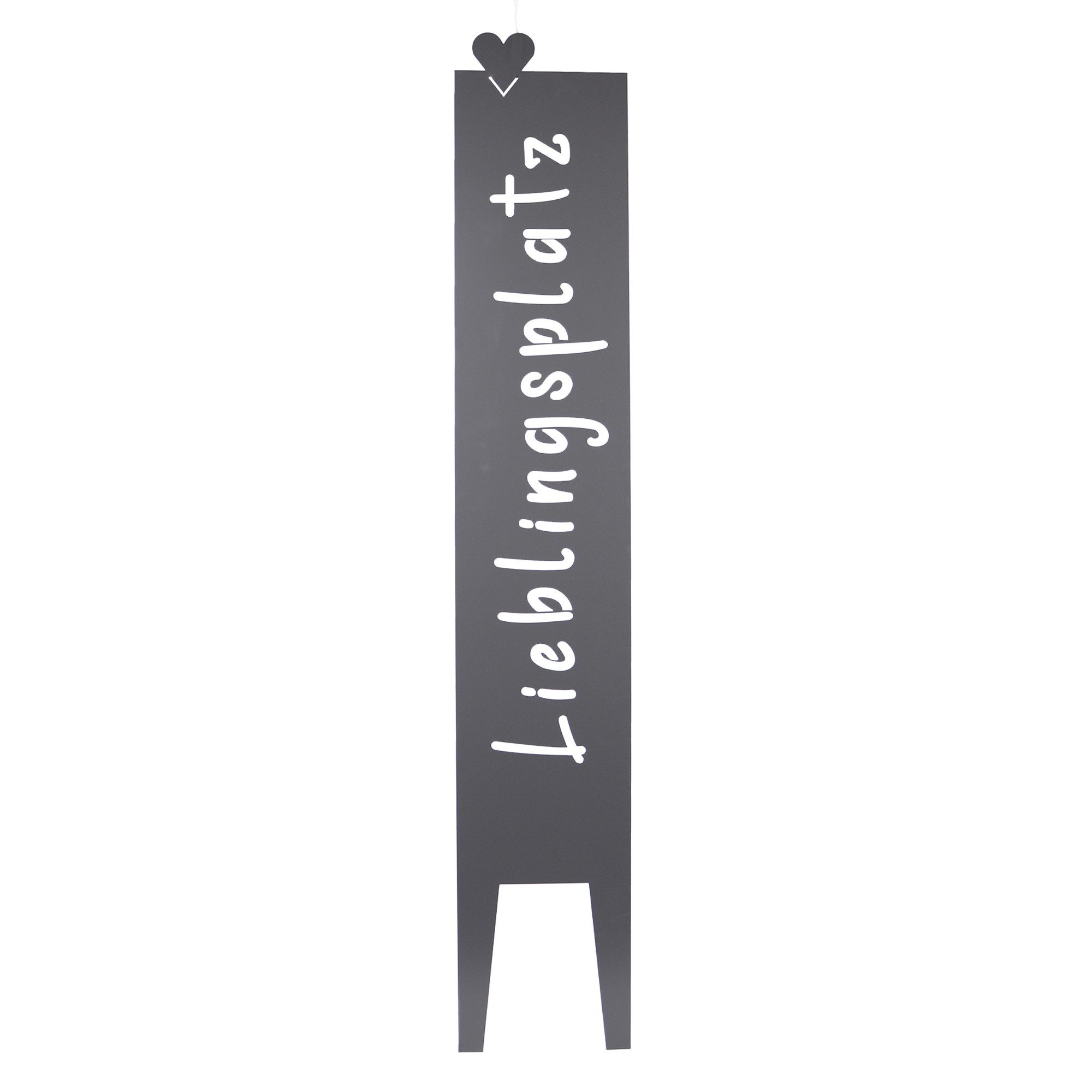 UNUS GARDEN Gartenstecker Gartenstecker groß Schild Lieblingsplatz Metallschild (1-St., ca. 115 x 19,5 cm (HxB) - Anthrazit) Gartenschild Dekospruch Deko Lieblingsplatz