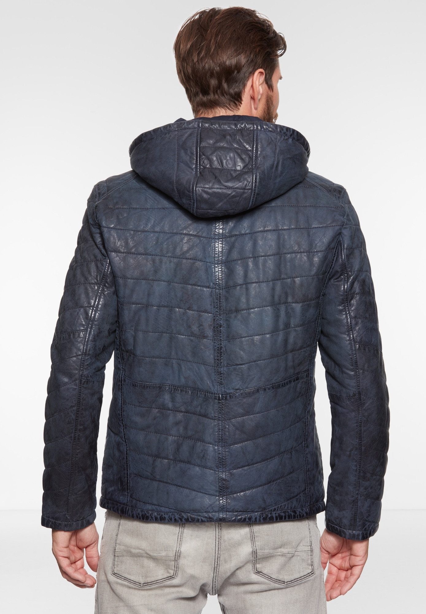 Jilani Lederjacke Simon-2 #KJ Jilani - Herren Lederjacke Steppjacke Lammnub günstig online kaufen
