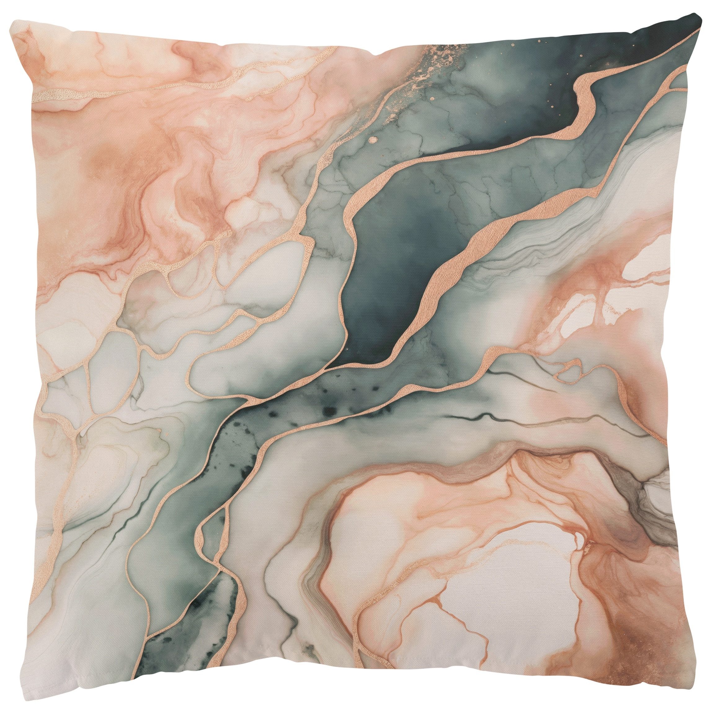 Bilderdepot24 Dekokissen drinnen Kissenhülle/ Sofakissen/ Zierkissen Kissenhülle gold Muster, Bezug Aquarell mit / ohne Füllung Zierkissen Outdoor Sofa Bett