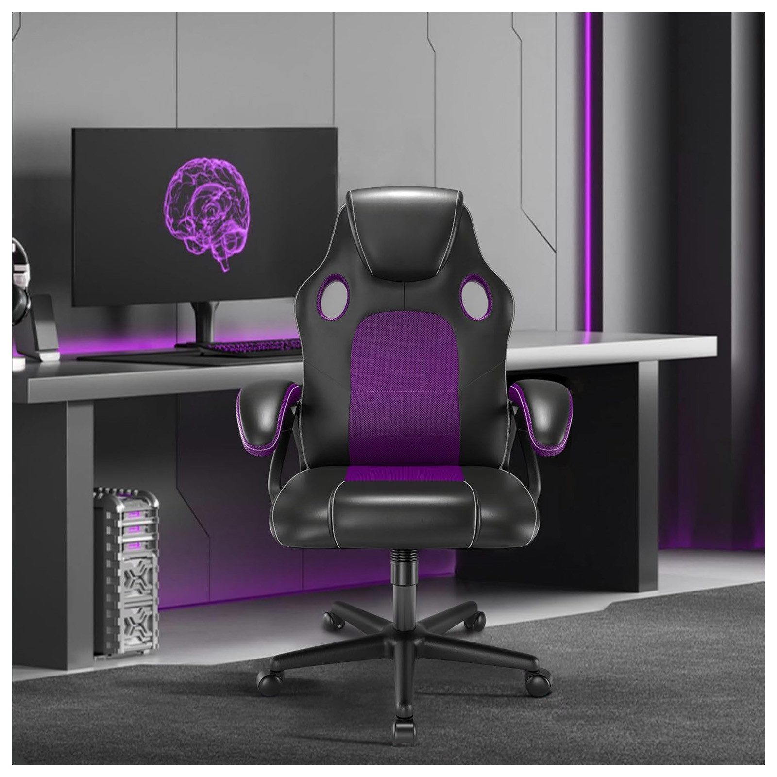 HTI-Living Drehstuhl Bürostuhl Eco Daytona Lila (Stück, 1 St), Gaming Stuhl Drehstuhl Schreibtischstuhl