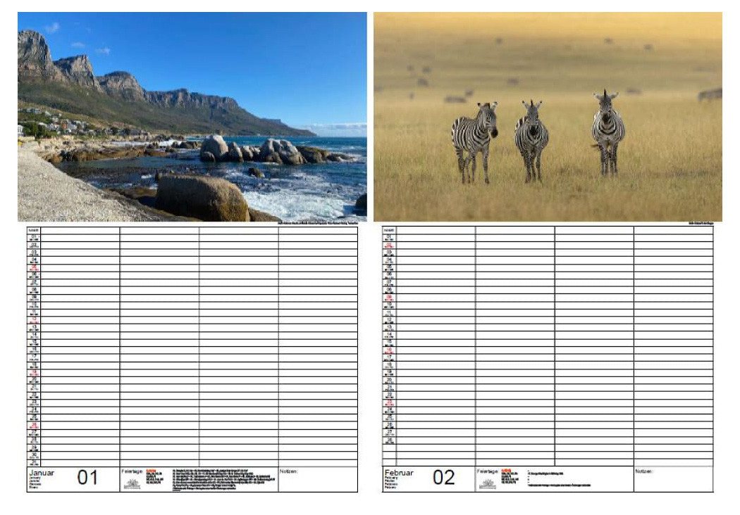 Thumbnail - Seelenzauber Familienkalender Reisezauber Südafrika Familien Planer Kalender für 2025 DIN A3 Urlaub