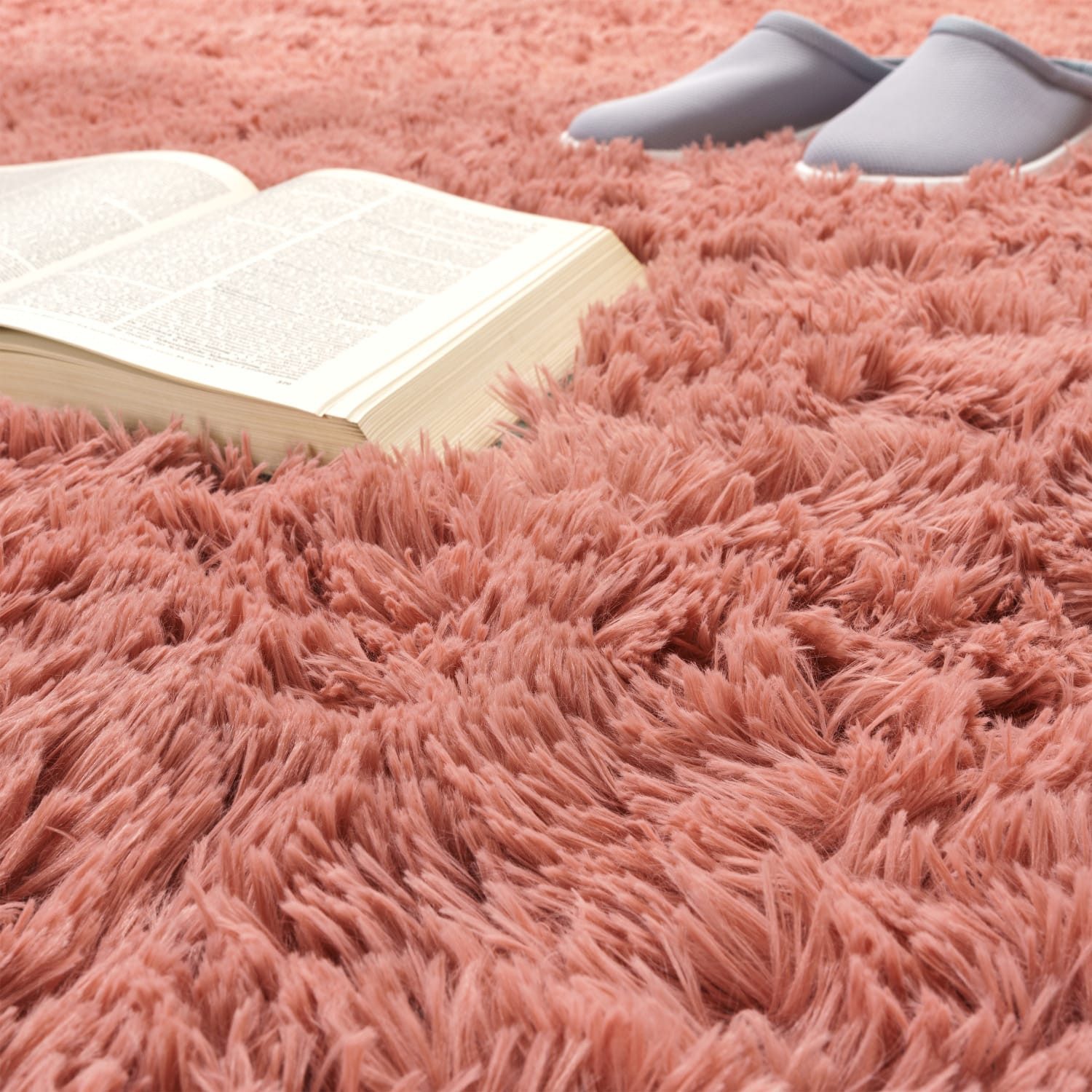 KADIMA DESIGN Teppich waschbar Unifarben Schlafzimmer Hochflor Teppich Shaggy, Rechteckig, Höhe: 37 mm, Florhöhe: 33 mm, 100% Polyester, Läufer, 60x100cm, Fuchs – Bild 3 von 5