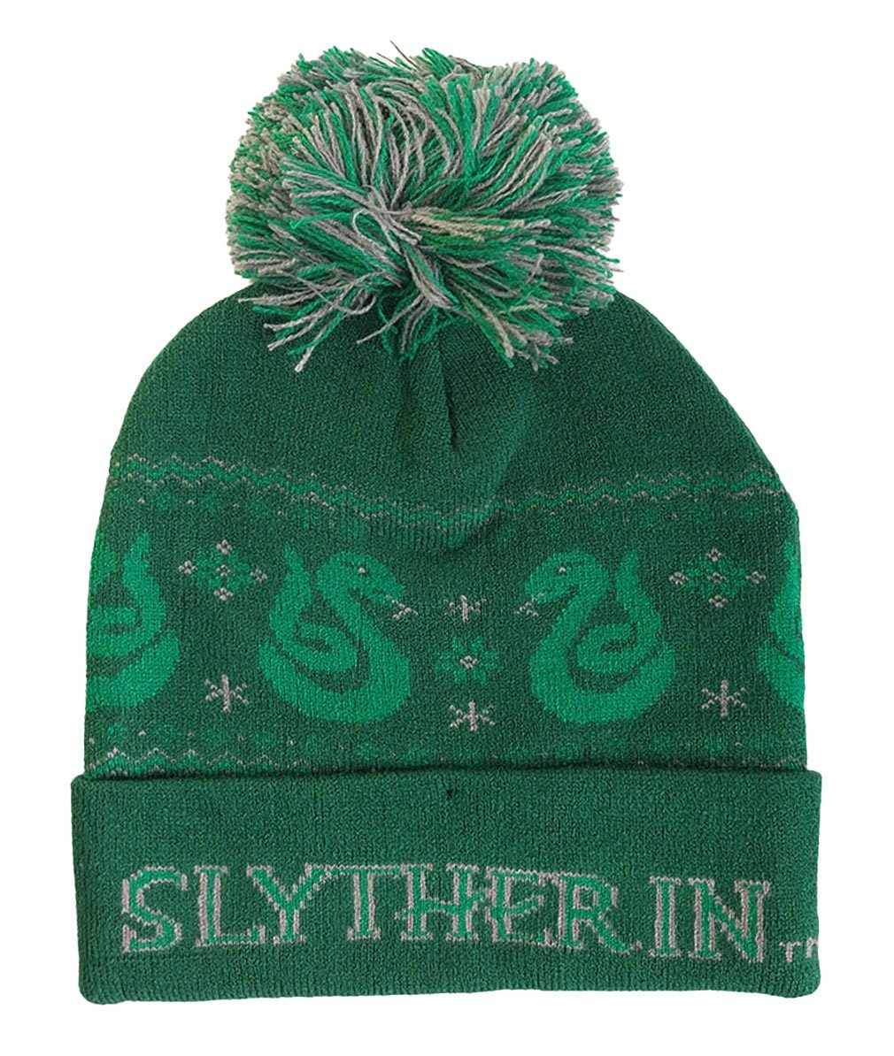 Harry Potter Bommelmütze Slytherin Snow Pom Beanie Hogwarts Strickmütze Bommelmütze