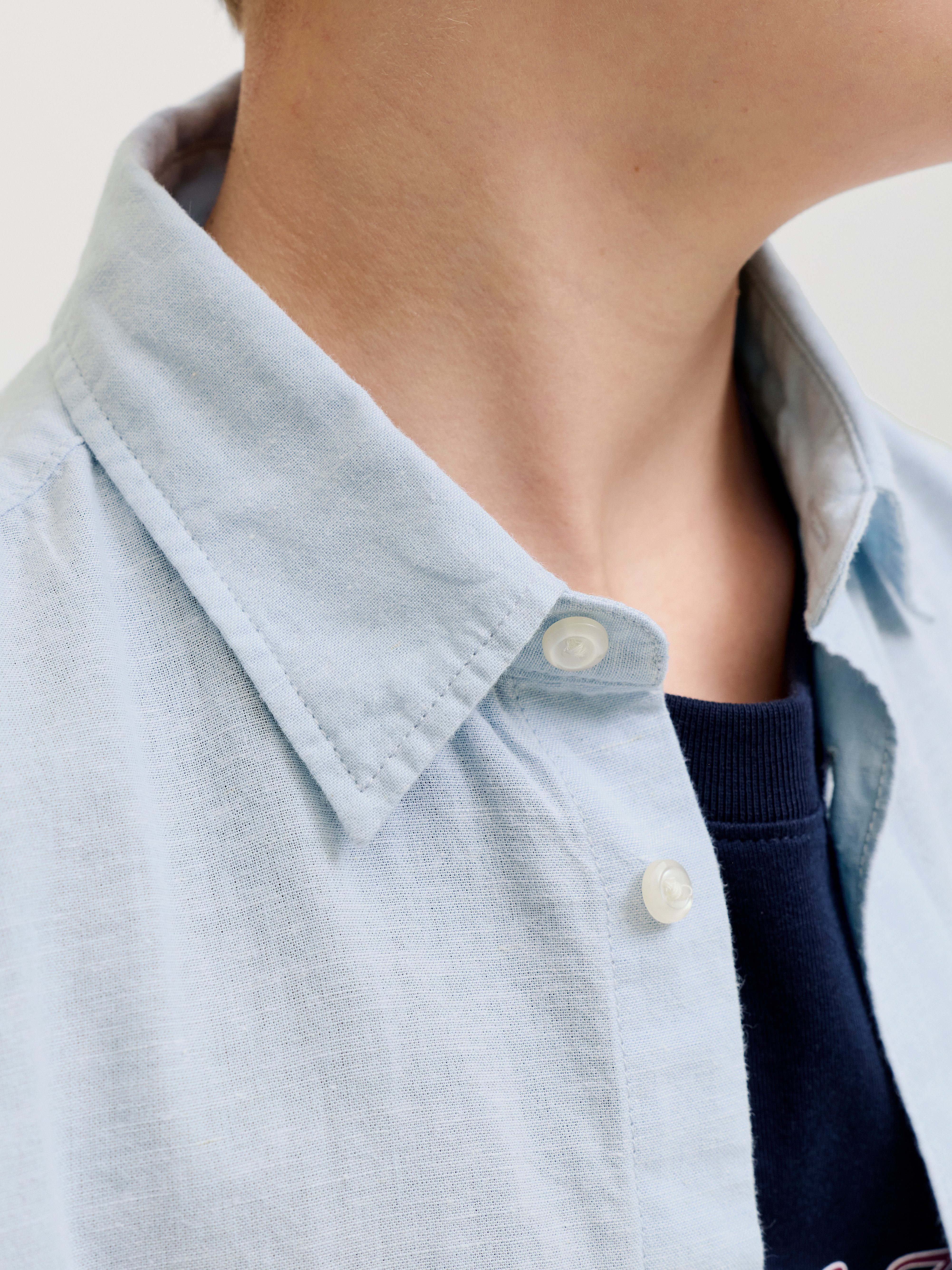 Jack & Jones Junior Kurzarmhemd JJEBREEZE LINEN BLEND SHIRT S/S SN JNR