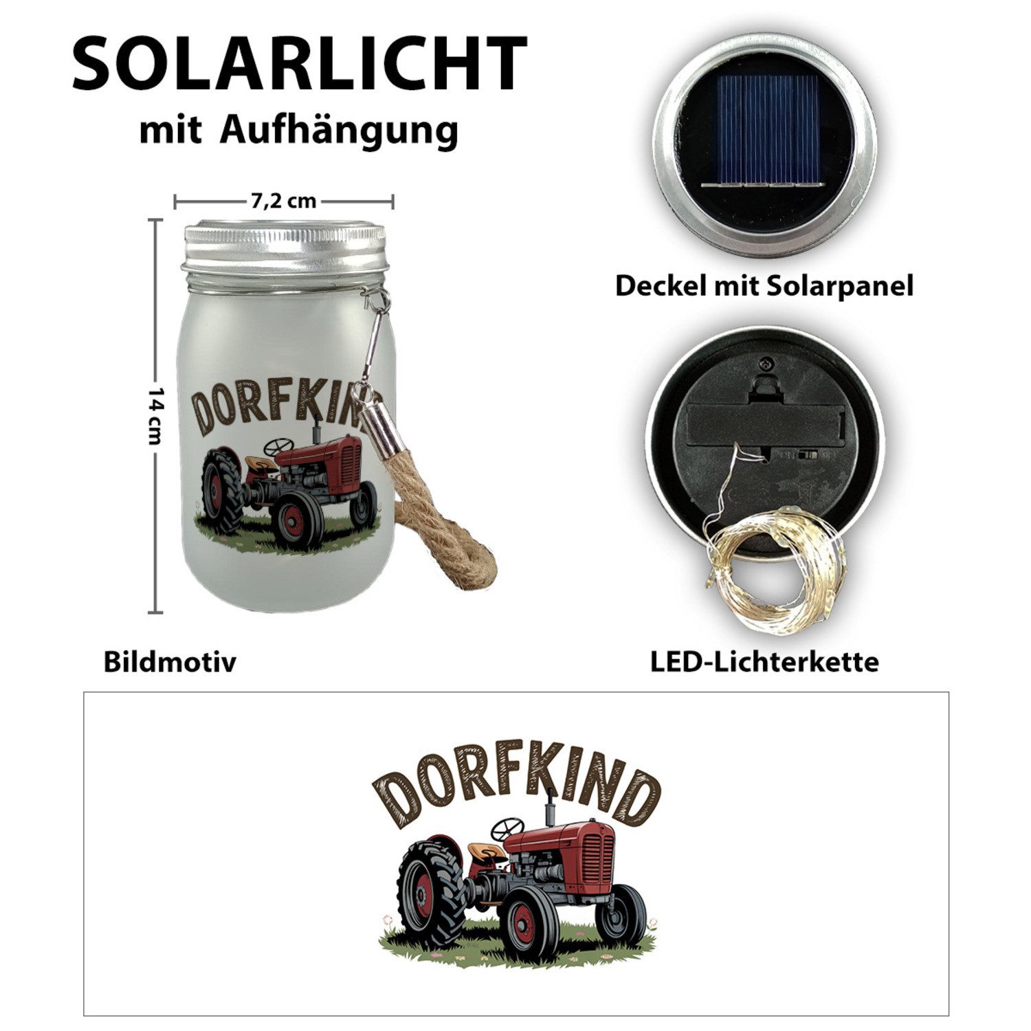 speecheese Dekolicht Roter Traktor Dorfkind Solarlicht günstig online kaufen