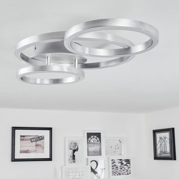 hofstein Deckenleuchte »Ferrandina« Deckenlampe aus Metall/Kunststoff in Nickel-matt/Weiß, 3000 Kelvin, verstellbare Leuchte mit 3 Lichtringen, 24 Watt, 1250 Lumen