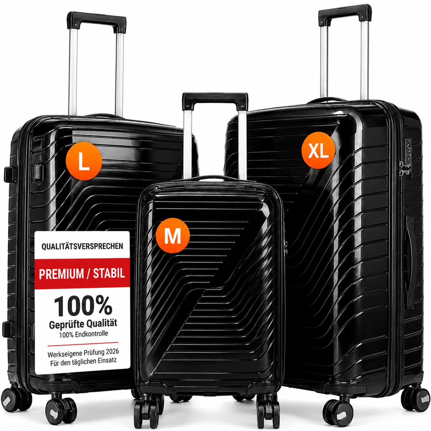 Kofferset Rollkoffer 3-teiliges Set 20 24 28 Zoll aus PP Hartschale