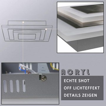 ZMH LED Deckenleuchte Quadratisch Dimmbar stufenlos mit Fernbedienung, Dimmfunktion, LED fest integriert, Dimmbar