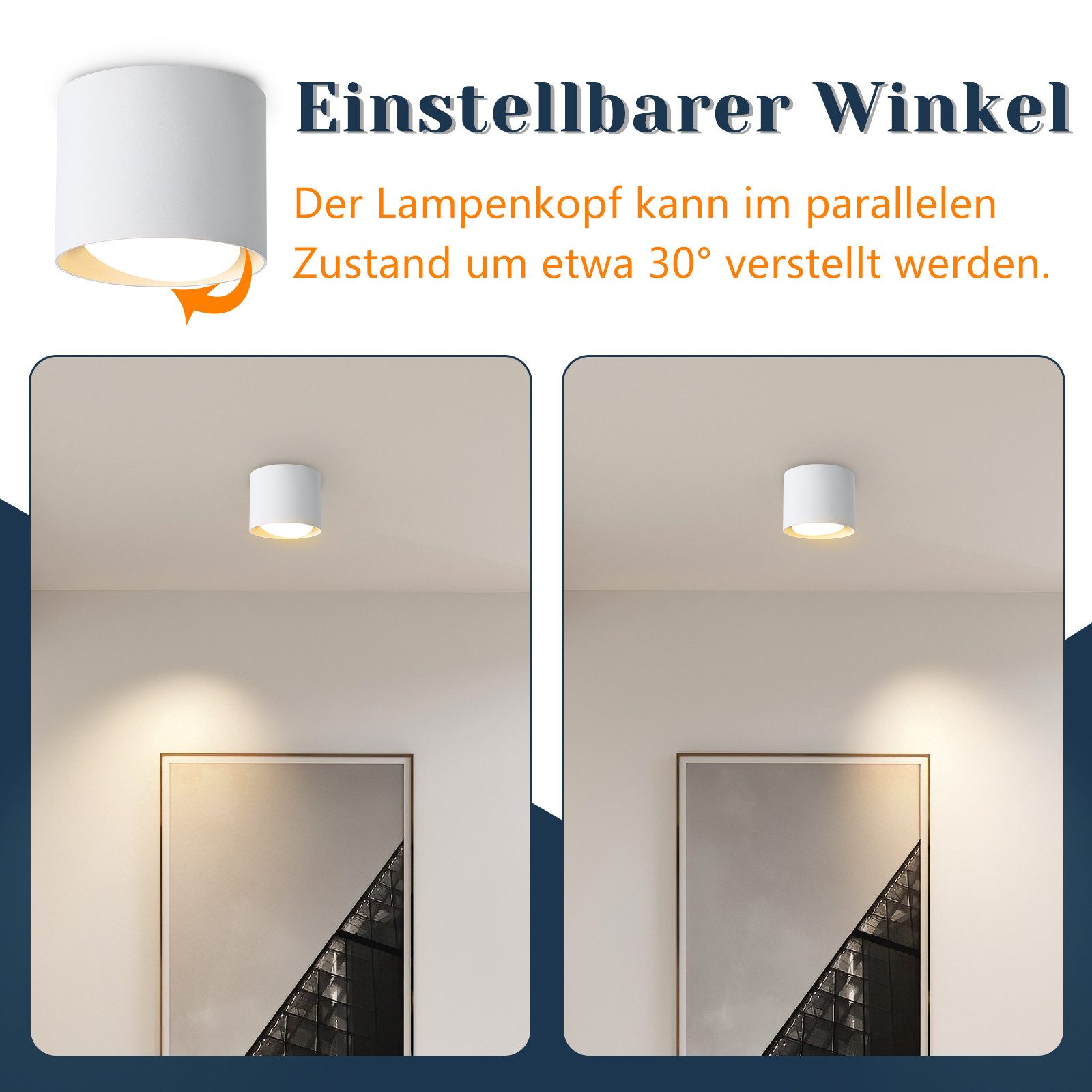 ZMH LED Deckenstrahler Schwarz/Weiß GX53 Modern günstig online kaufen
