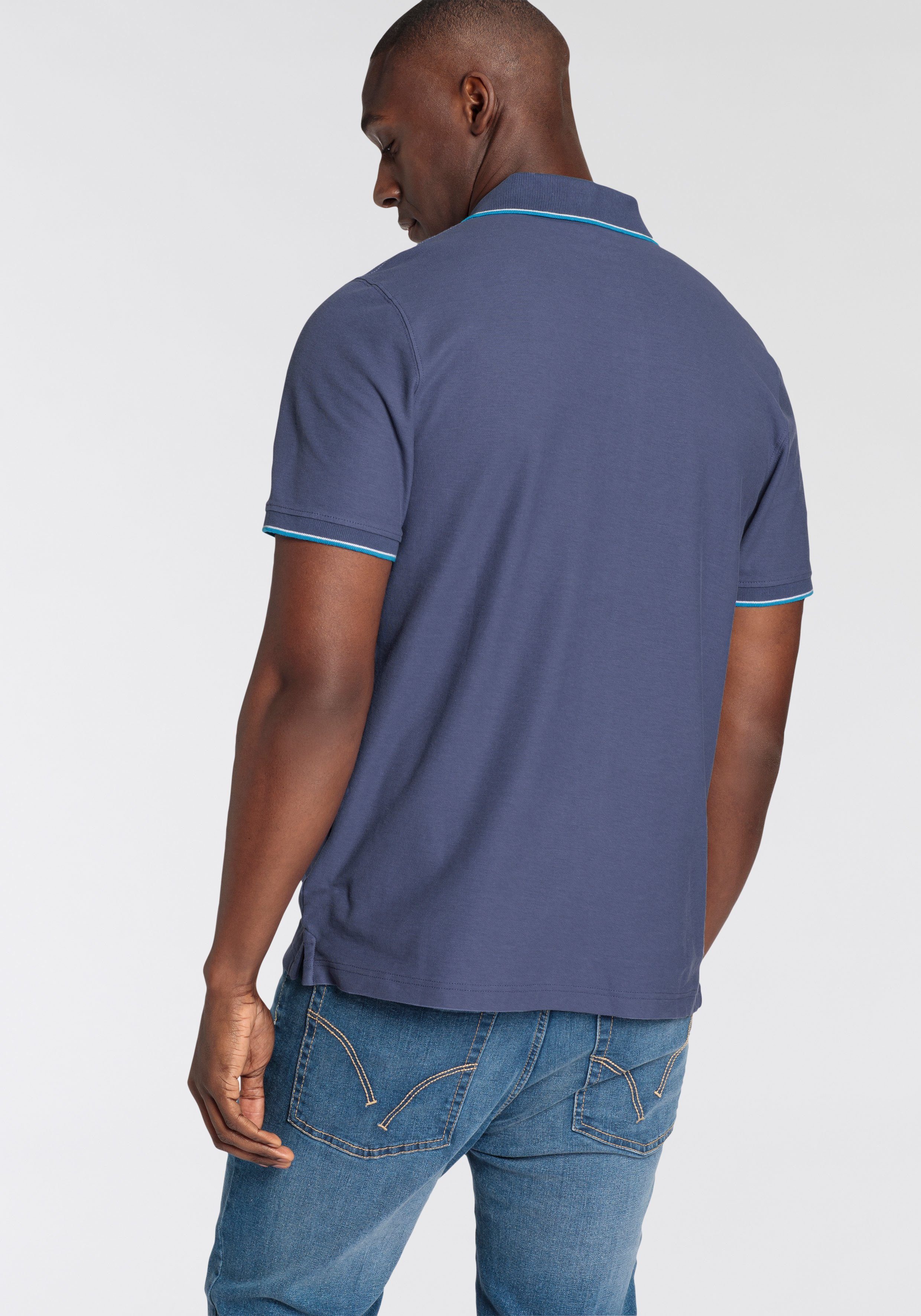 Man's World Poloshirt Kurzarm, mit Rippbündchen, Polokragen, lässiger Print