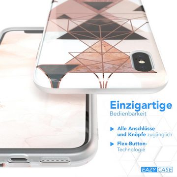EAZY CASE Handyhülle IMD Motiv Cover für Apple iPhone XS Max 6,5 Zoll, Hülle mit Kameraschutz Slimcover Display Bumper Geometrie Rosa Braun