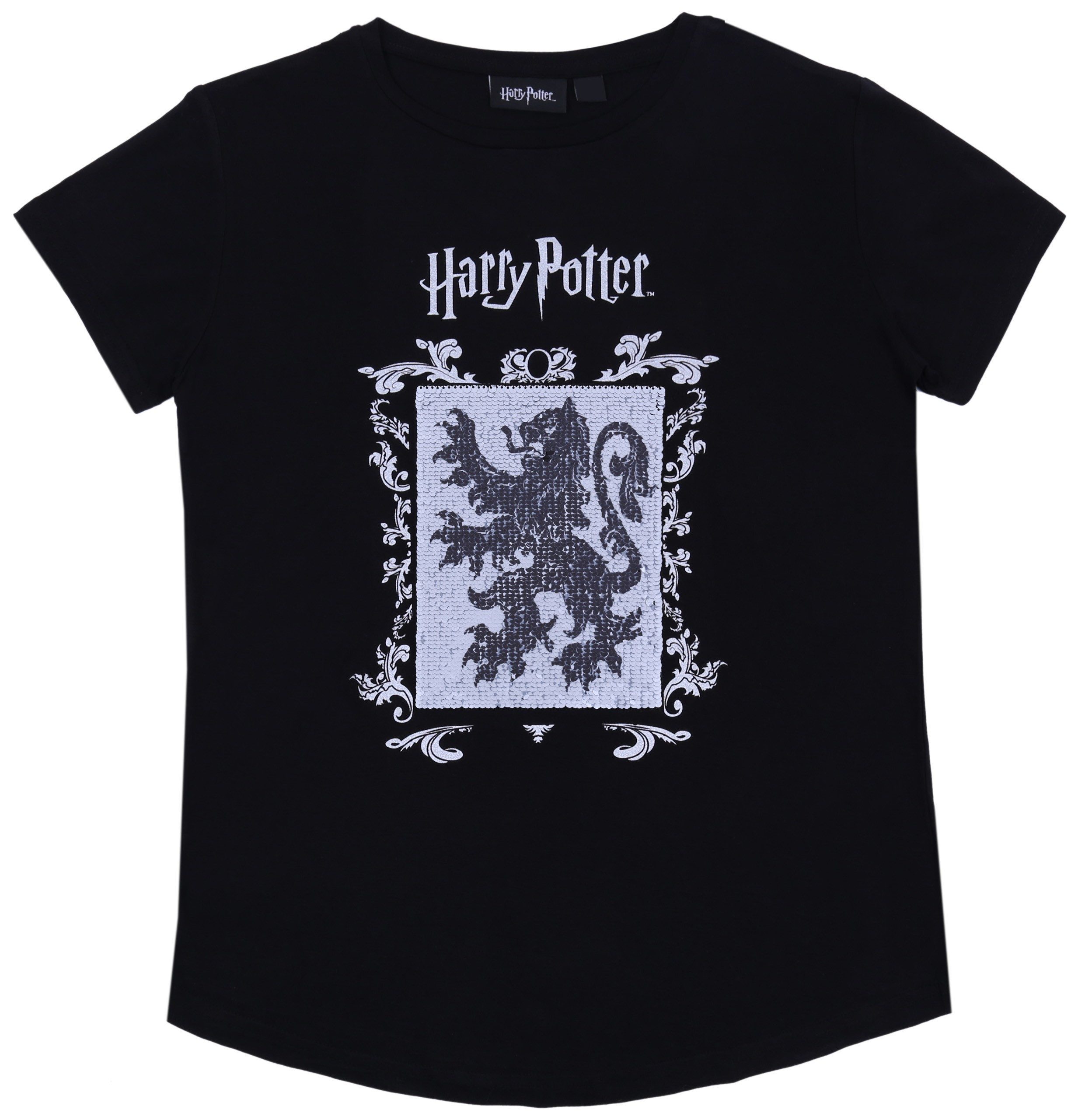Kurzarmbluse Schwarzes T-Shirt mit Pailletten HARRY POTTER 13-14 Jahre