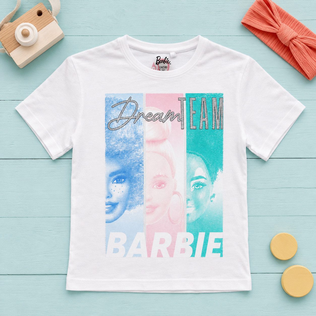 Barbie Print-Shirt Barbie and Friends Mädchen T-Shirt kurzarm Shirt Gr. 134-164 100% Baumwolle