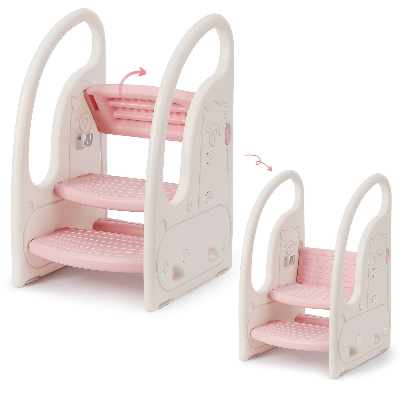 OUNUO Kinderhocker Kind-Tritthocker Kunststoff 3 Stufen günstig online kaufen
