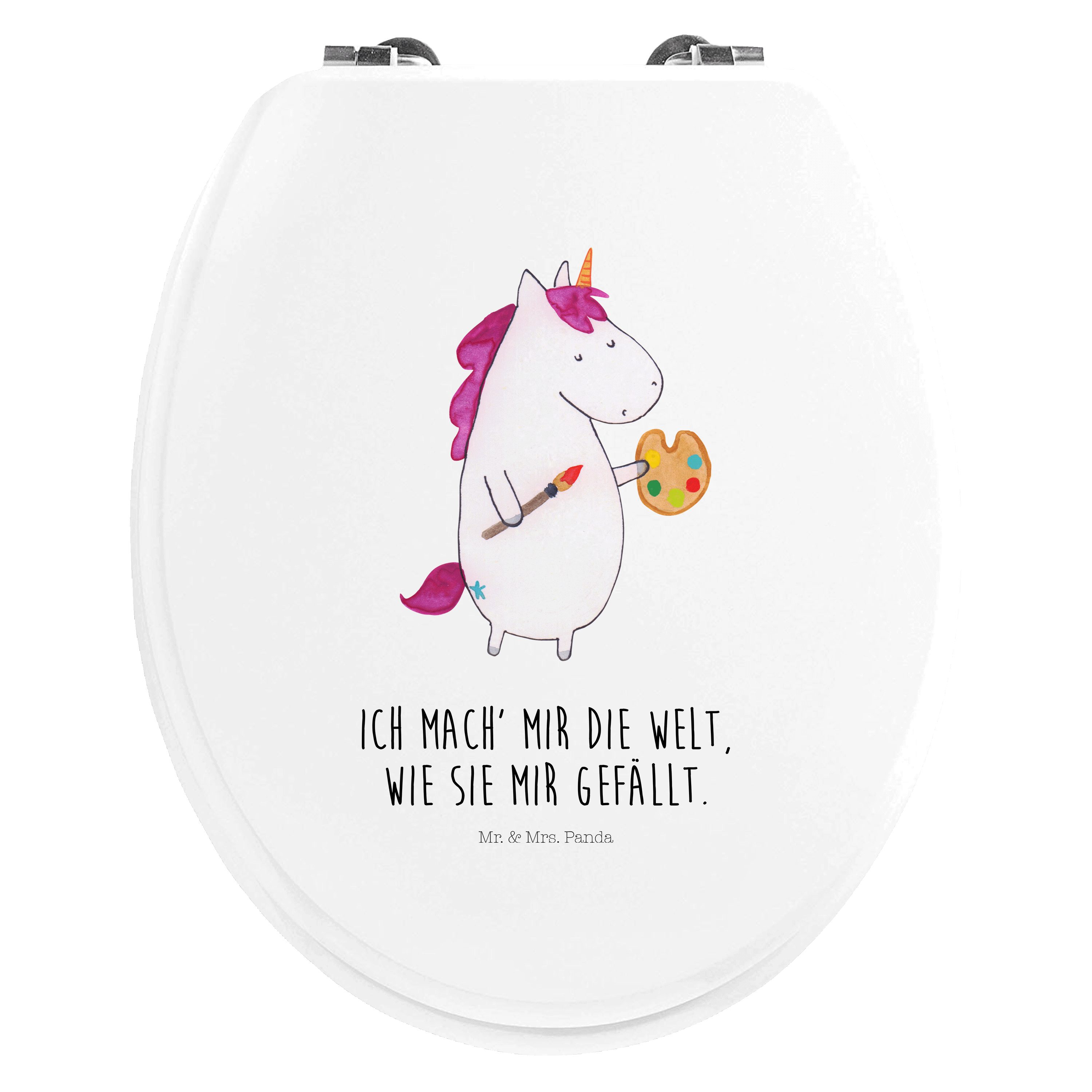 WC-Sitz Einhorn Künstler - Weiß - Geschenk, Toilettendeckel, Artist, Einhörne