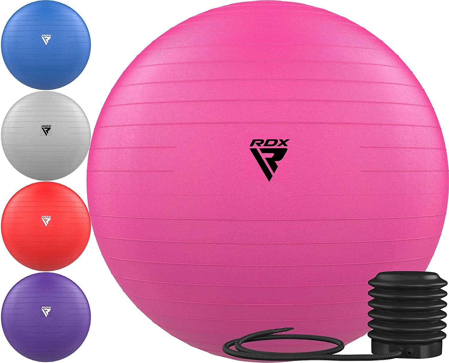RDX Sports Yogaball RDX Exercise Ball, Yoga Pezziball Pilates Balance Ball Chair, Luftpump PINK