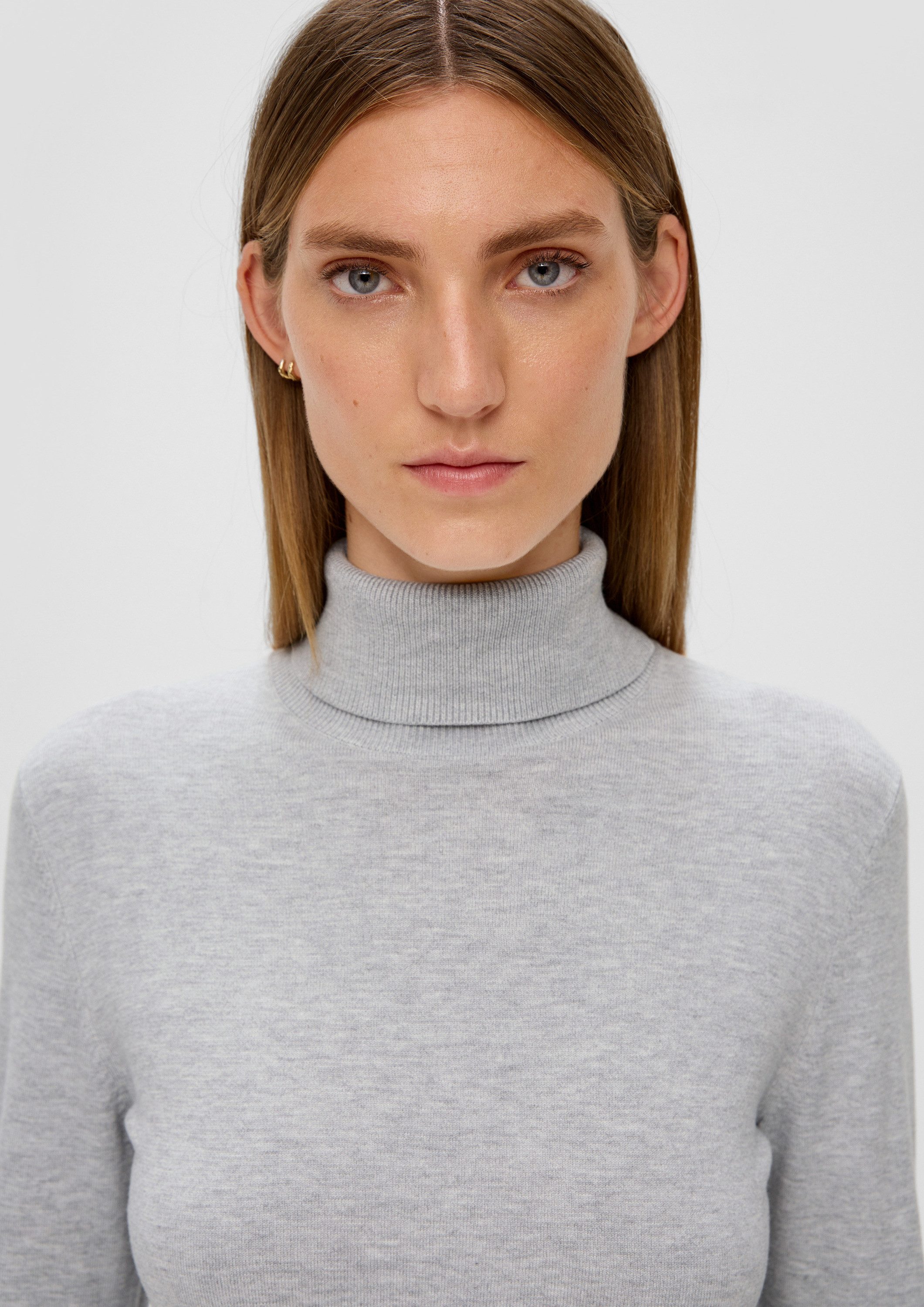 s.Oliver Longpullover Strickpullover Rollkragenpullover aus Viskosemix