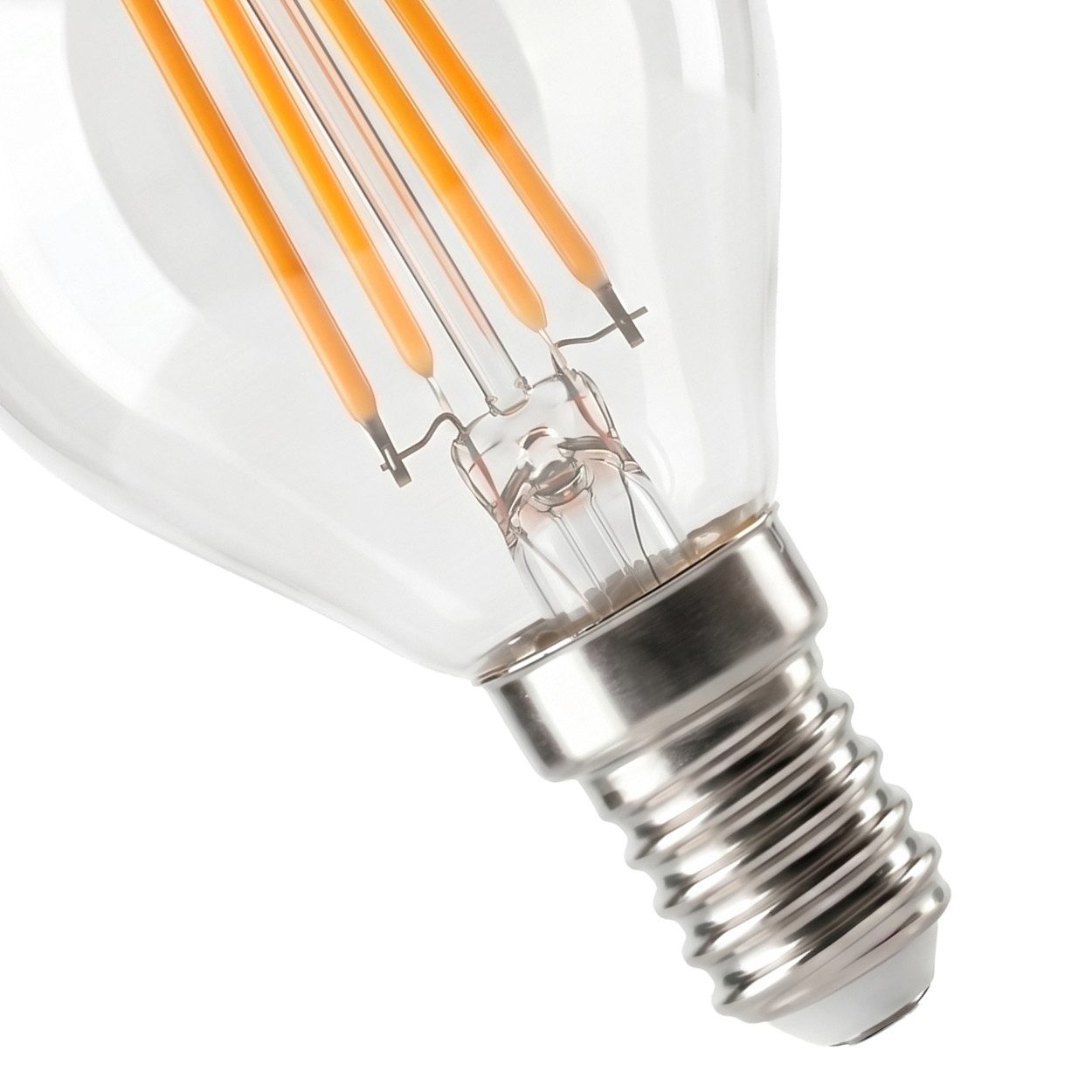 hofstein LED-Leuchtmittel 3er Set Glühbirne Warmweiß dimmbar 4 Watt Kerze, E14, 3000 Kelvin, 400 Lumen, Filament, Klar – Bild 4 von 5