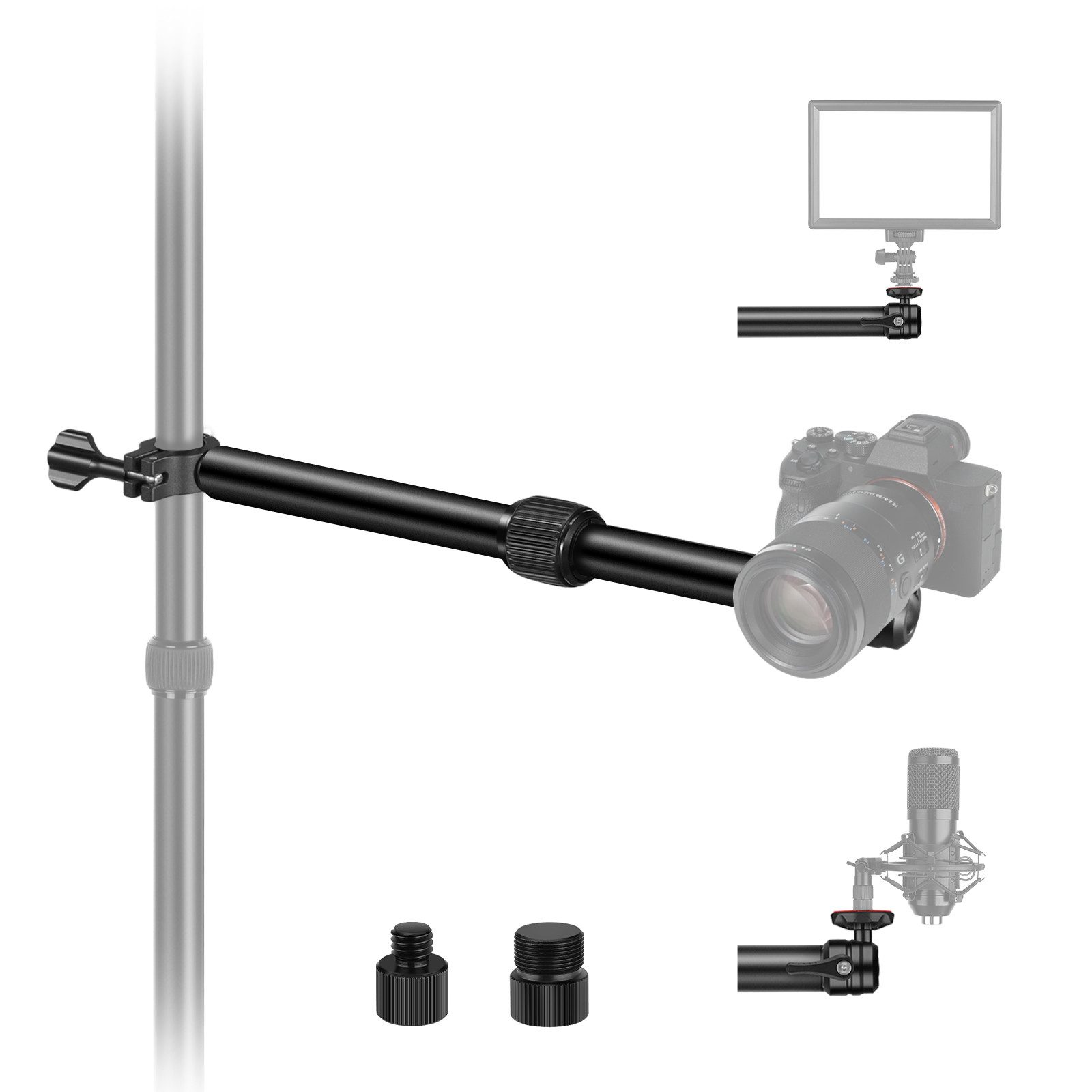 Neewer DS001 Tisch-Kameraarm 30-51cm teleskopierbar mit Kugelkopf Galgenstativ (Einstellbereich von 30 bis 51 cm)