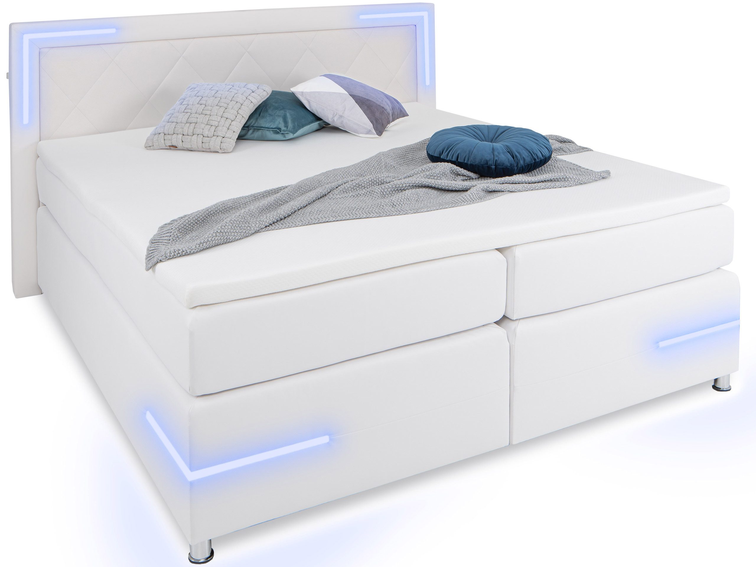 wonello Boxspringbett Arizona, mit LED Beleuchtung günstig online kaufen