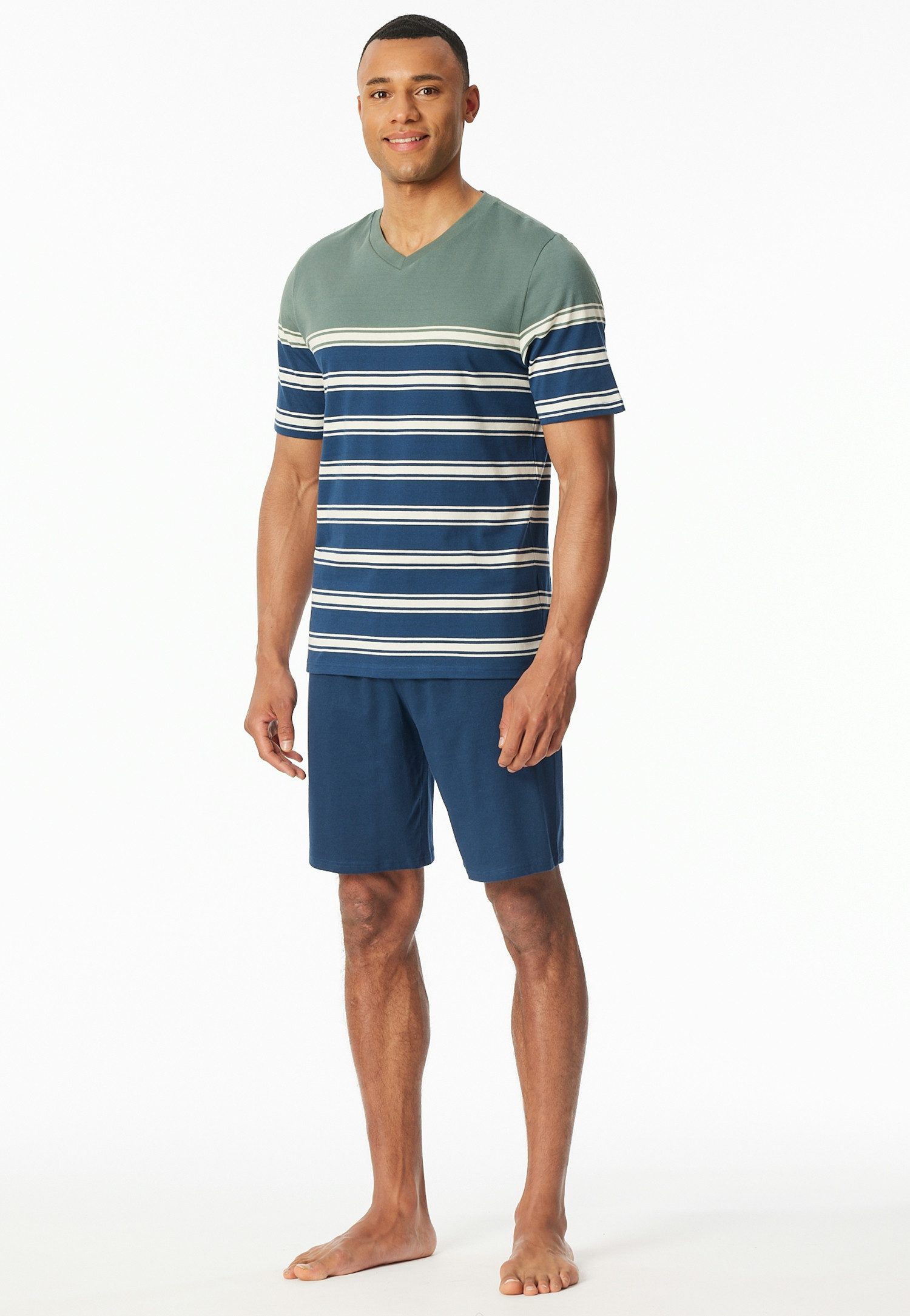 Schiesser Shorty "Casual Nightwear", (2 tlg.), Shorts in Uni mit Bindeband günstig online kaufen